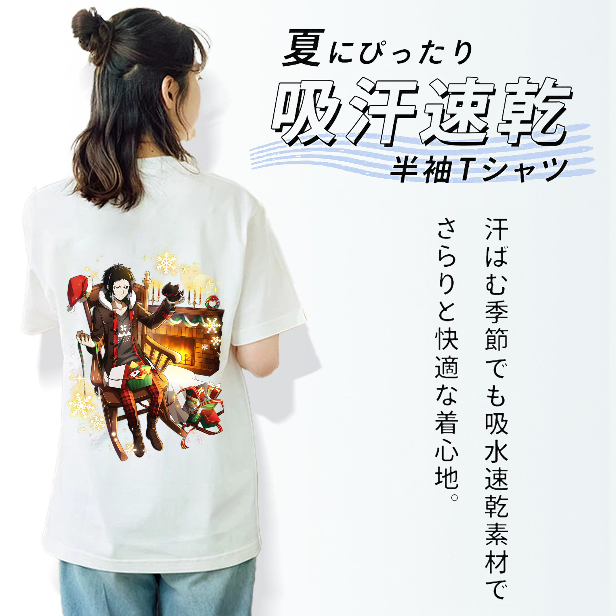 文豪ストレイドッグス Bungo Stray Dogs レディース半袖Tシャツ(バックプリント)
