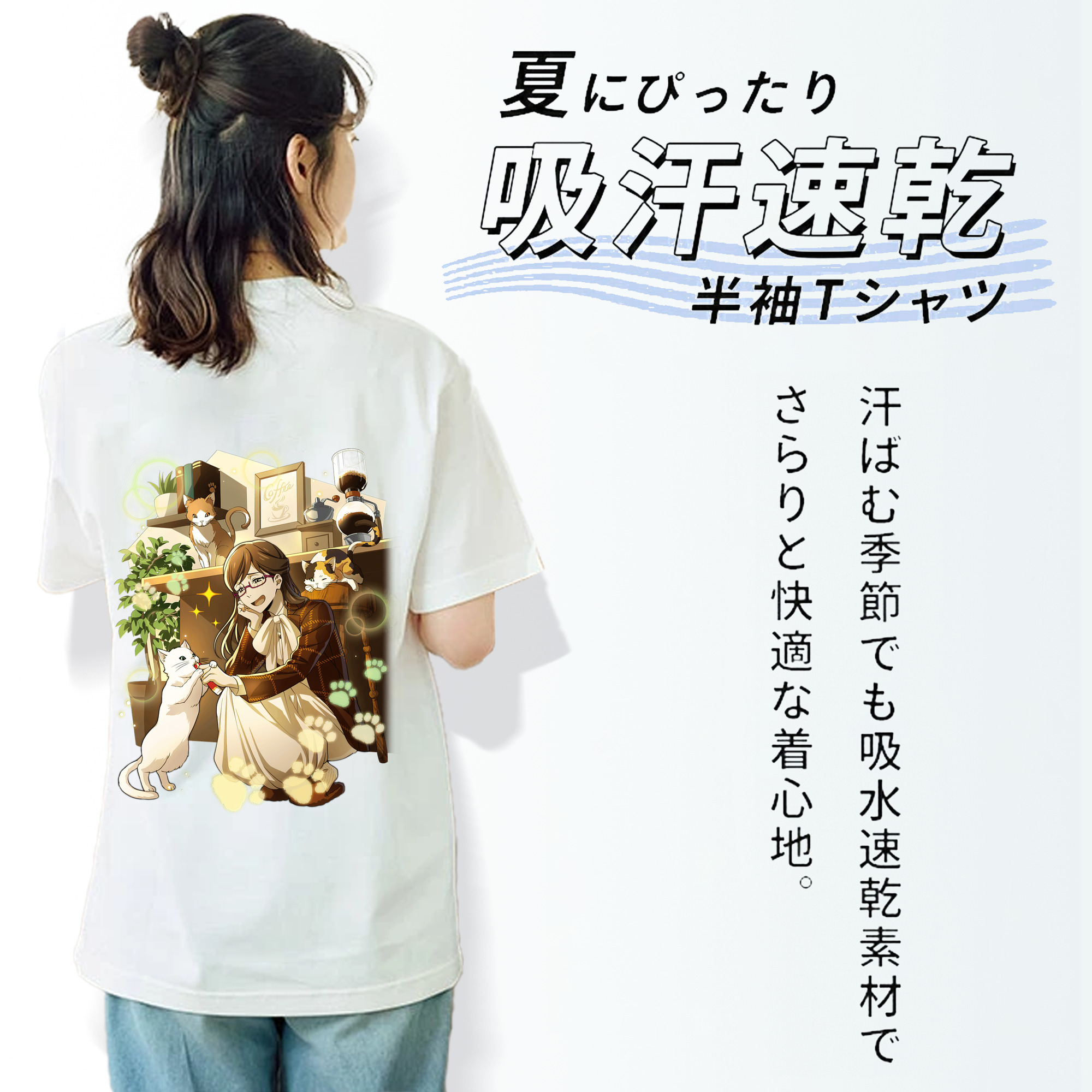 文豪ストレイドッグス Bungo Stray Dogs レディース半袖Tシャツ(バックプリント)