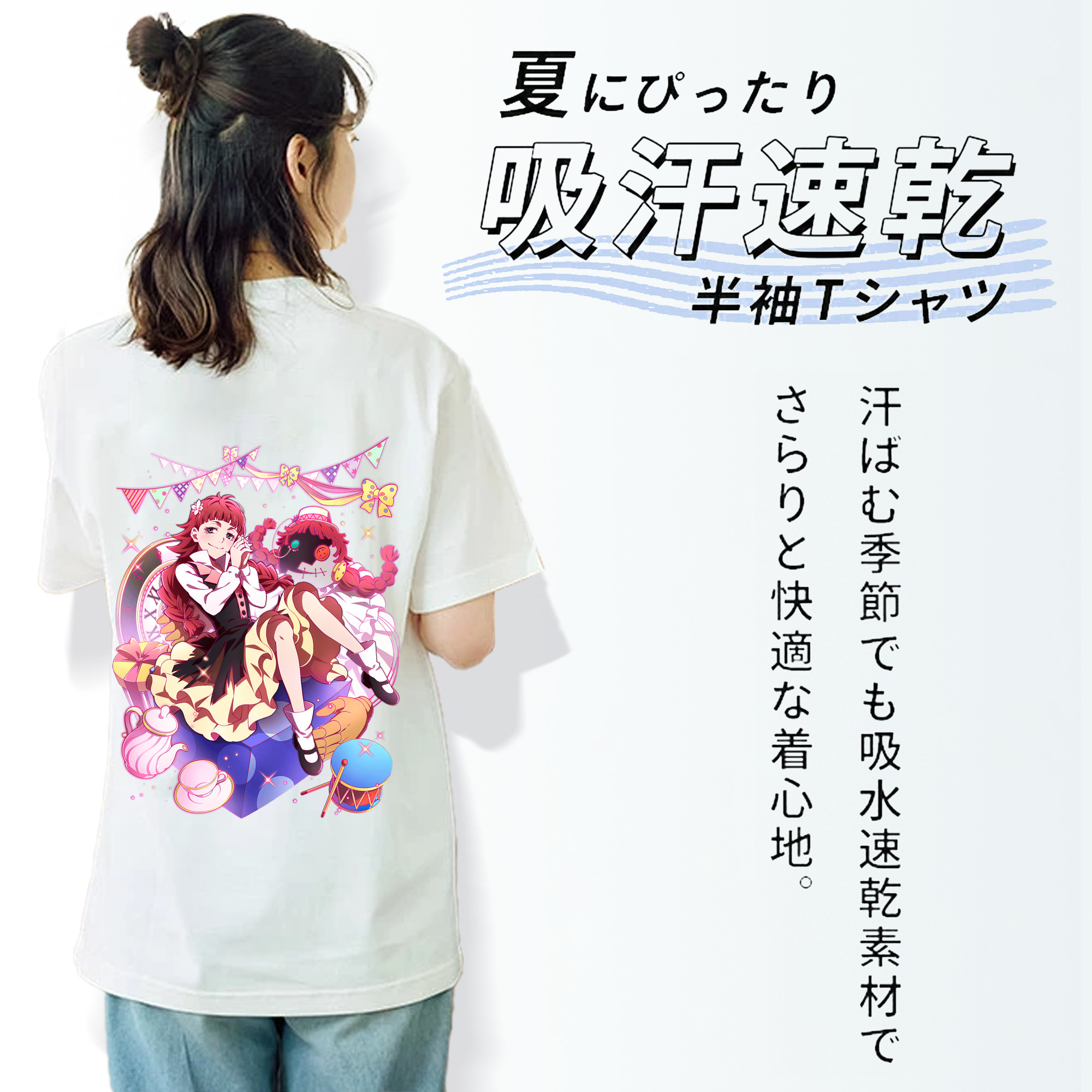 文豪ストレイドッグス Bungo Stray Dogs レディース半袖Tシャツ(バックプリント)