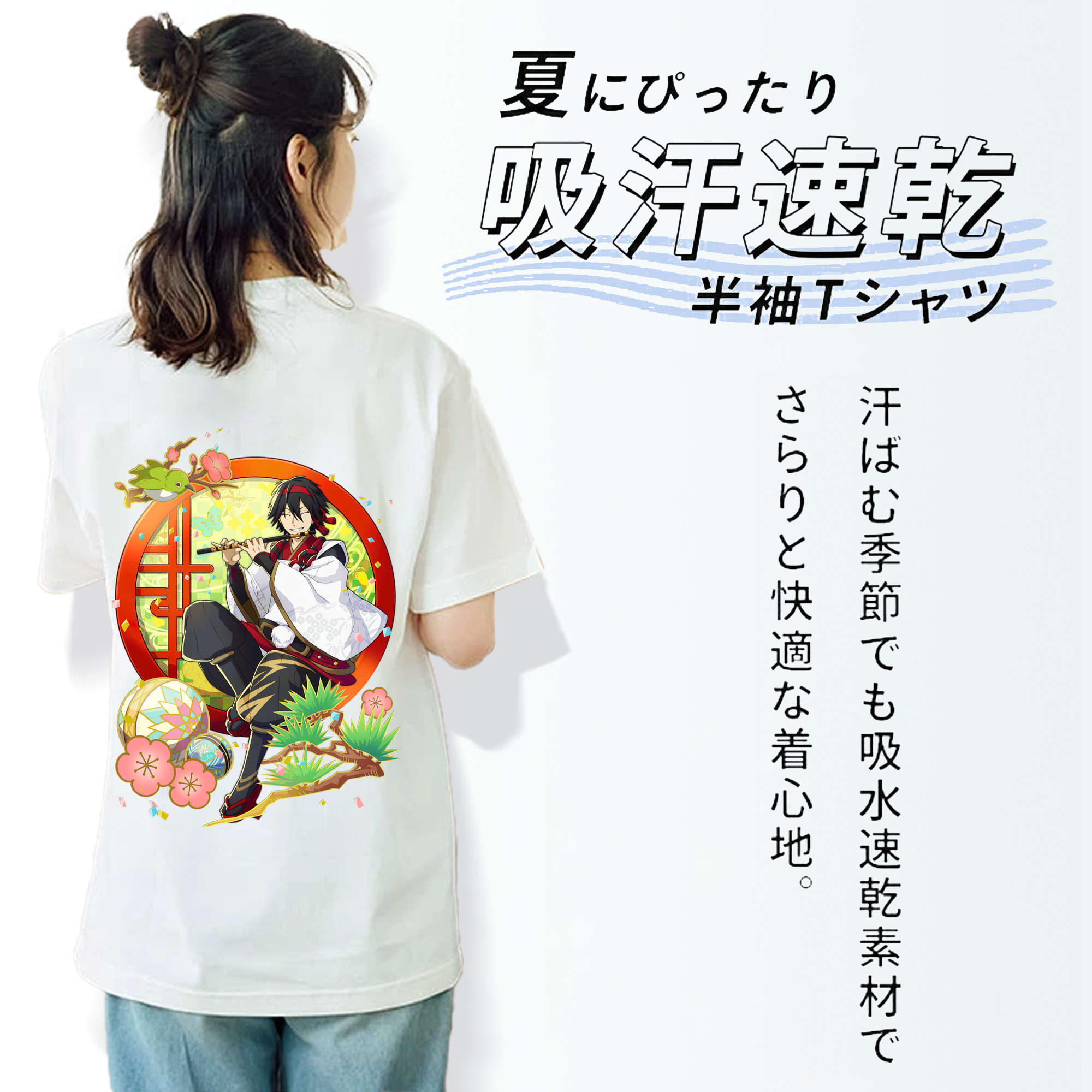 文豪ストレイドッグス Bungo Stray Dogs レディース半袖Tシャツ(バックプリント)