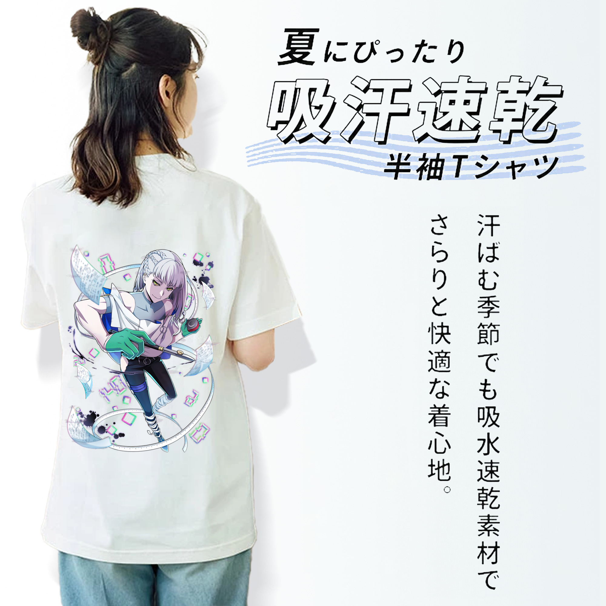 文豪ストレイドッグス Bungo Stray Dogs レディース半袖Tシャツ(バックプリント)