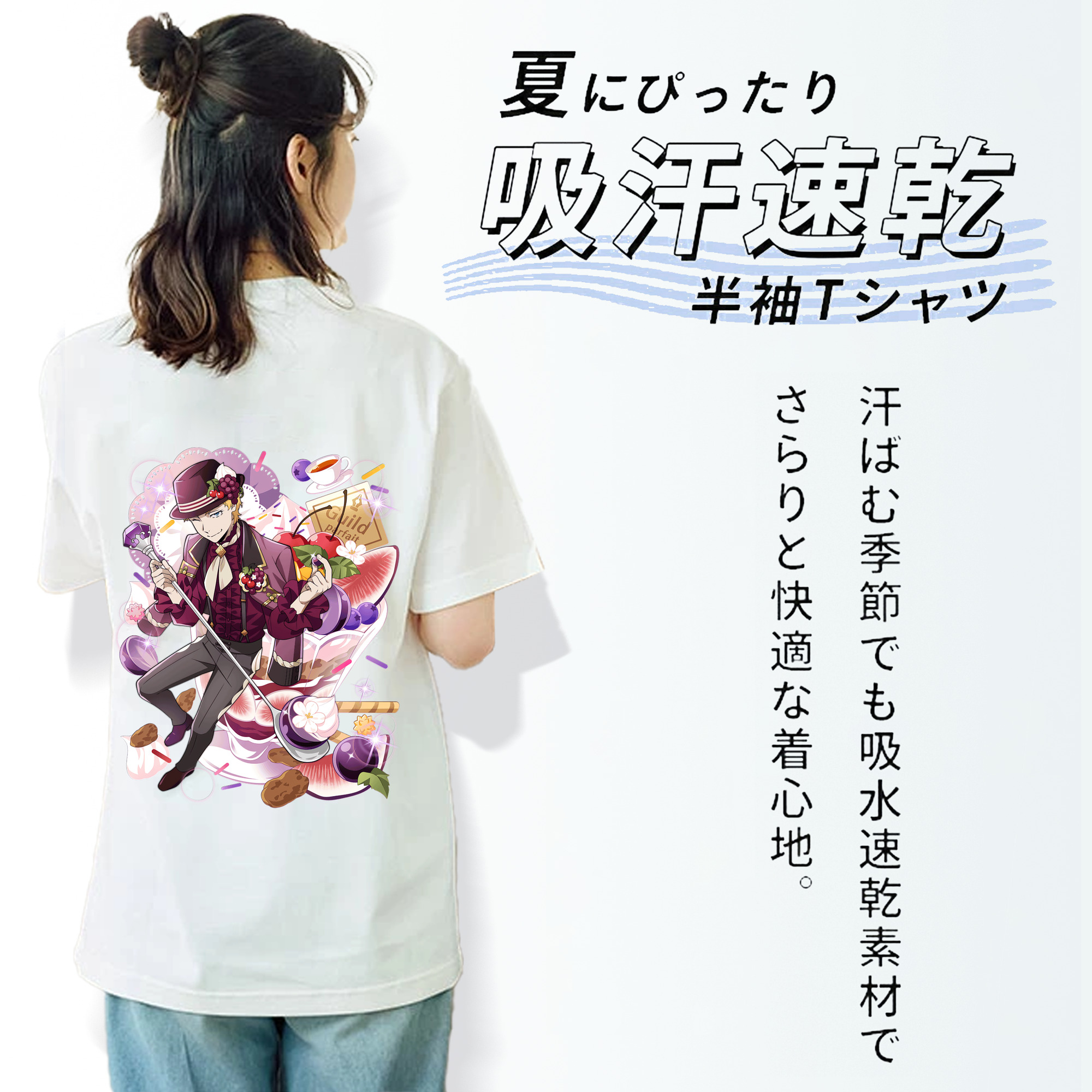 文豪ストレイドッグス Bungo Stray Dogs レディース半袖Tシャツ(バックプリント)