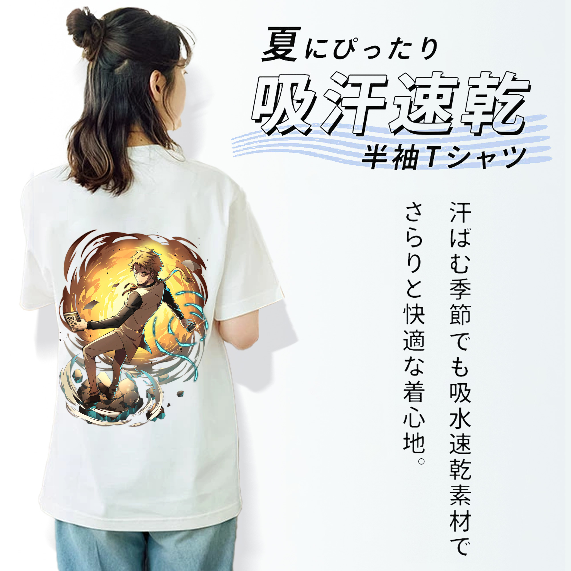文豪ストレイドッグス Bungo Stray Dogs レディース半袖Tシャツ(バックプリント)