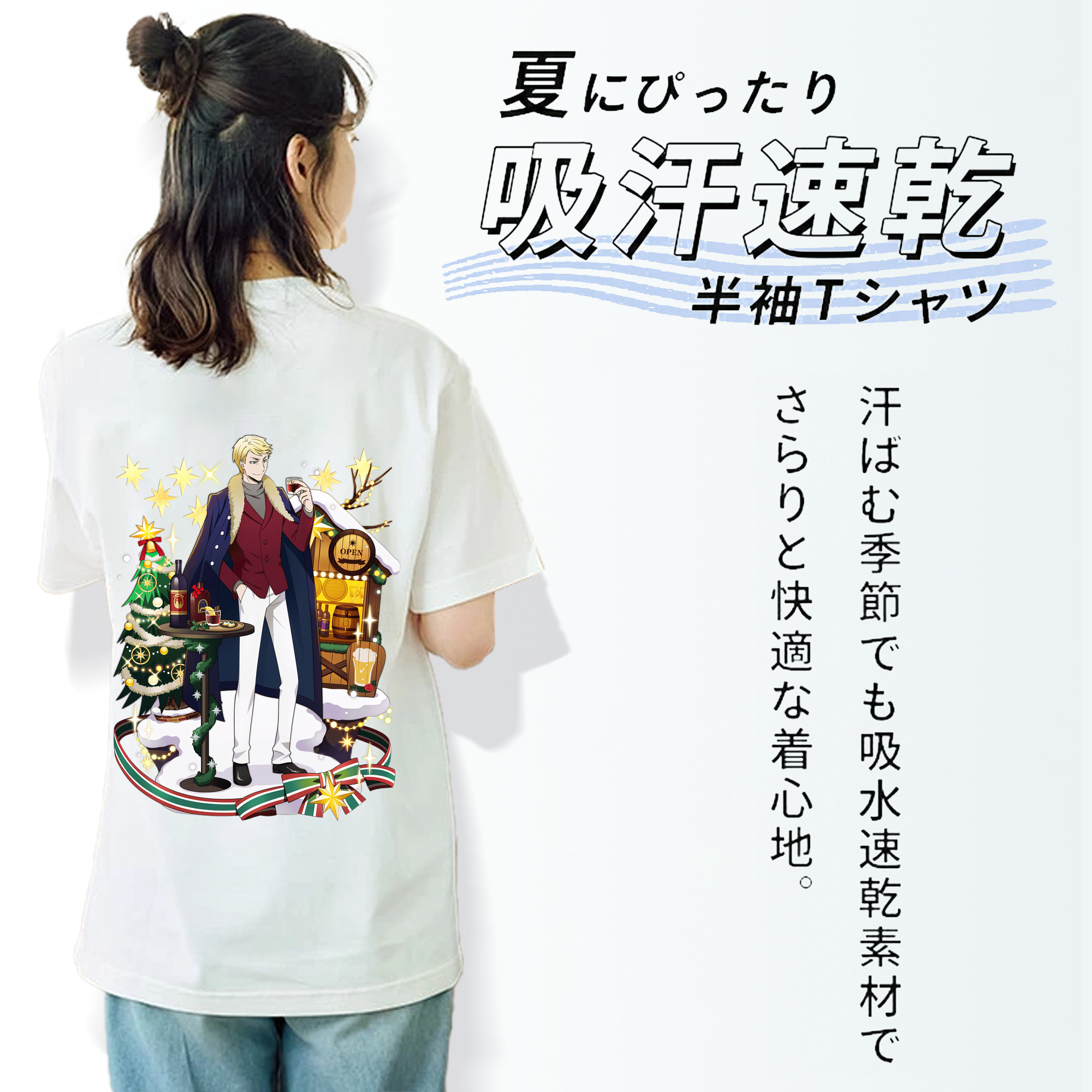 文豪ストレイドッグス Bungo Stray Dogs レディース半袖Tシャツ(バックプリント)