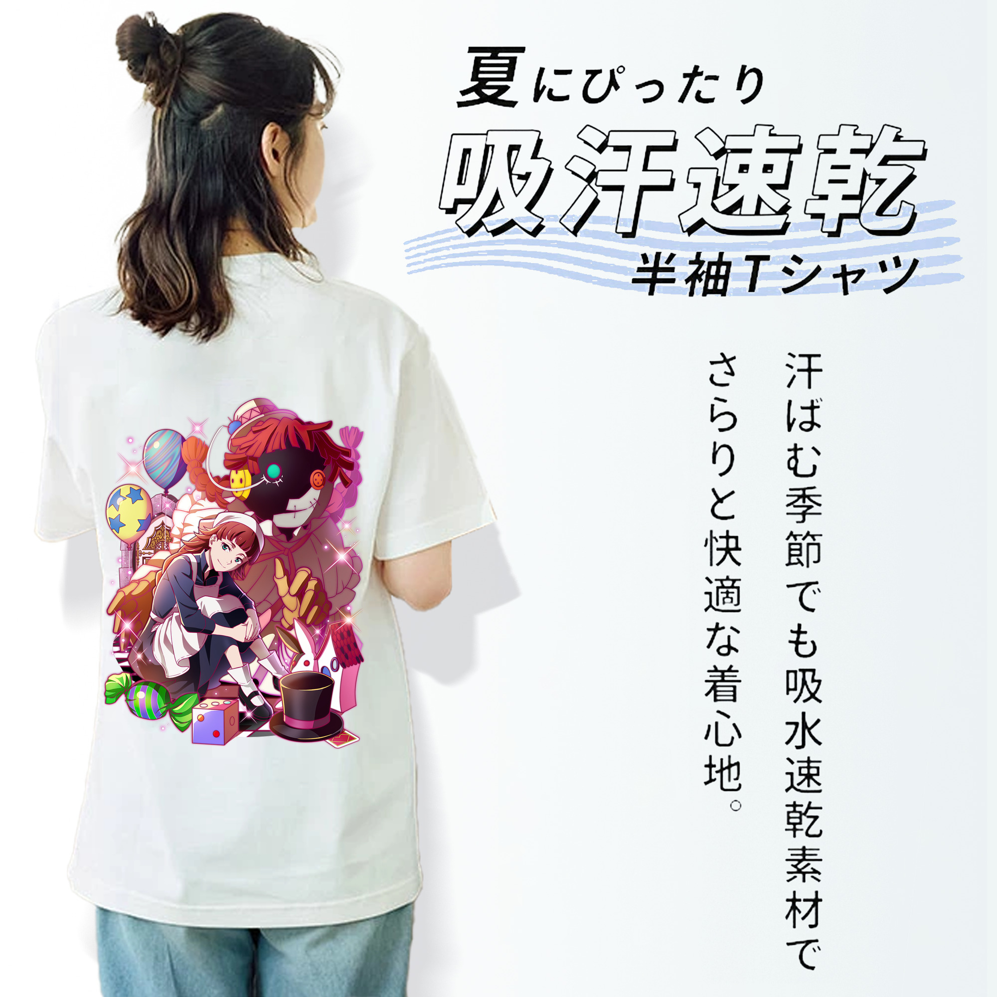 文豪ストレイドッグス Bungo Stray Dogs レディース半袖Tシャツ(バックプリント)