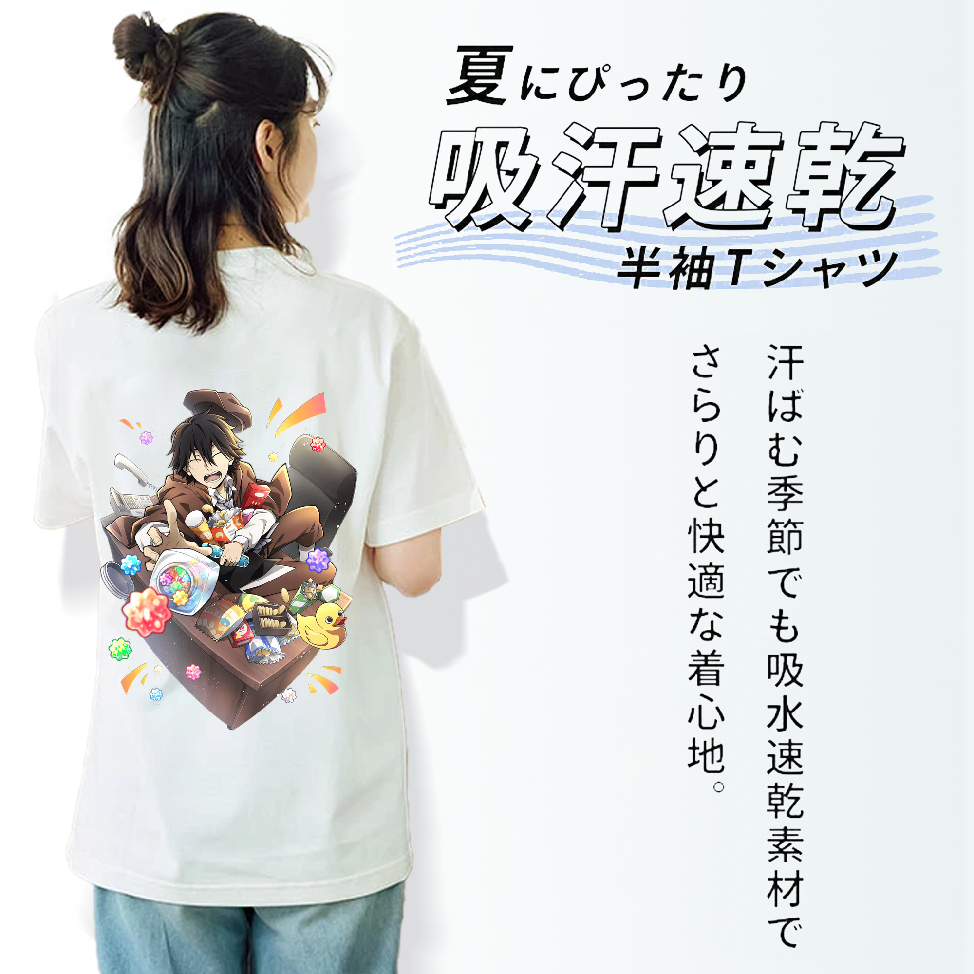 文豪ストレイドッグス Bungo Stray Dogs レディース半袖Tシャツ(バックプリント)