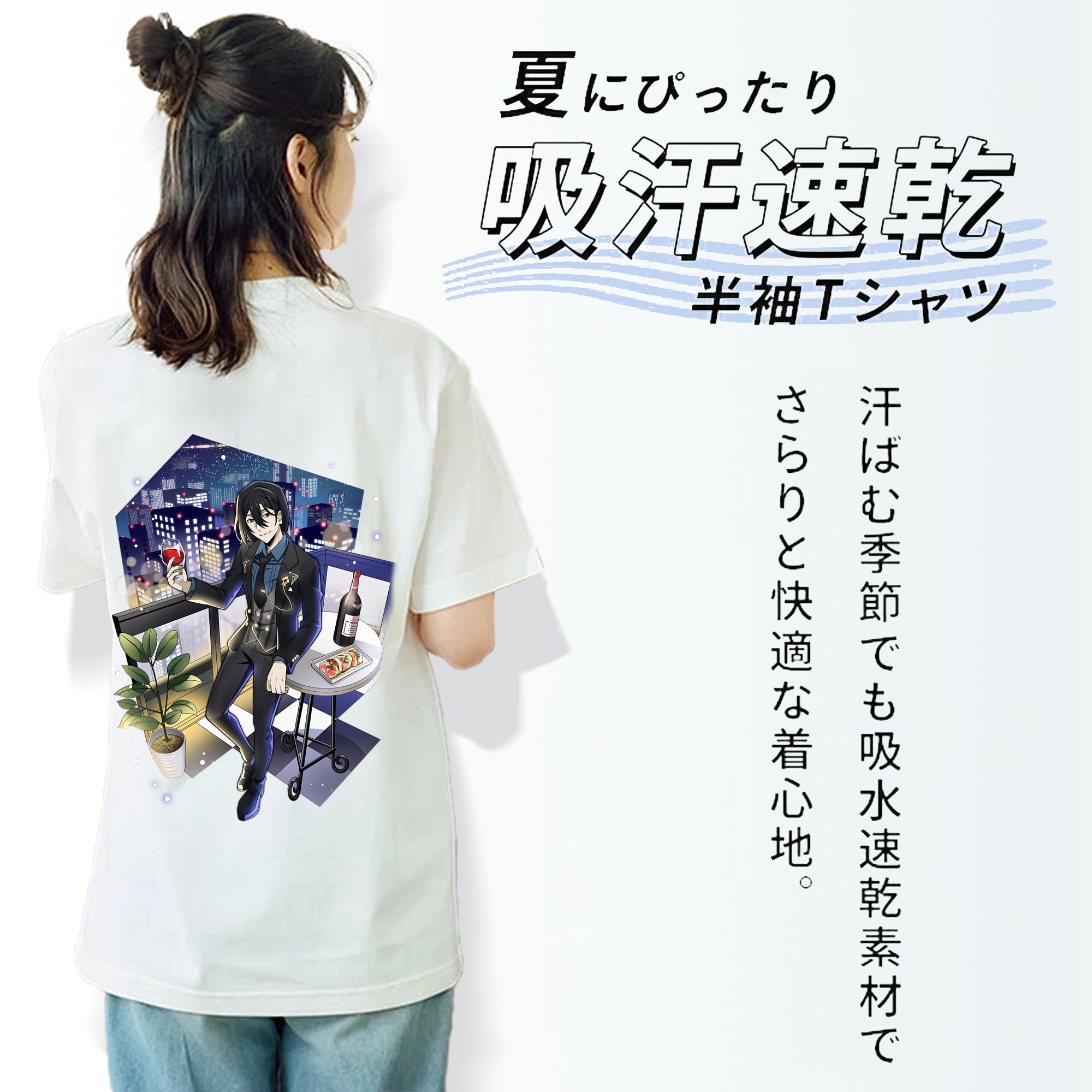 文豪ストレイドッグス Bungo Stray Dogs レディース半袖Tシャツ(バックプリント)
