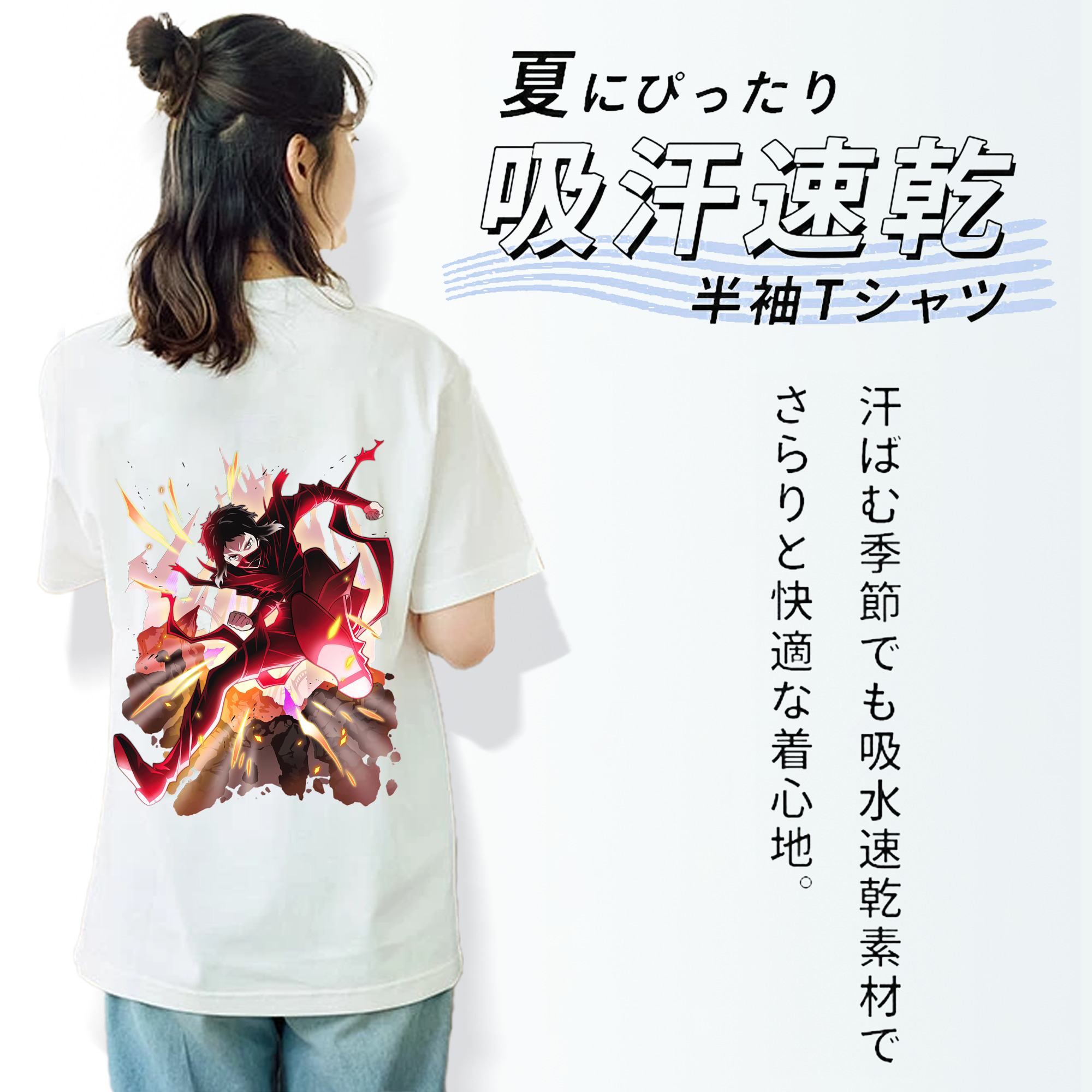 文豪ストレイドッグス Bungo Stray Dogs レディース半袖Tシャツ(バックプリント)