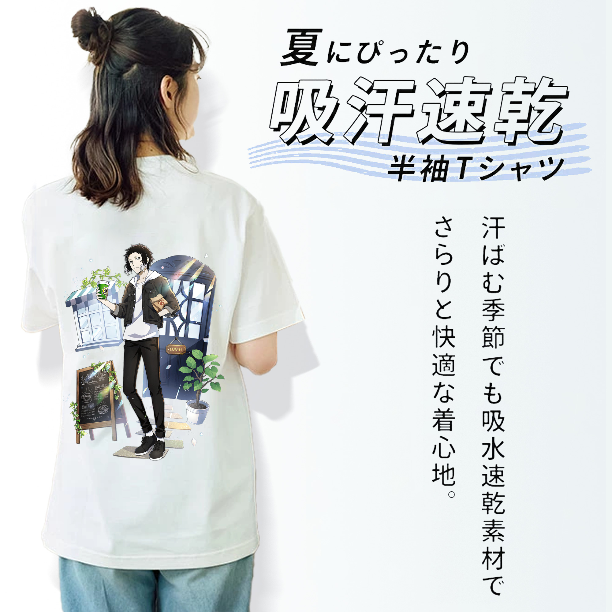 文豪ストレイドッグス Bungo Stray Dogs レディース半袖Tシャツ(バックプリント)
