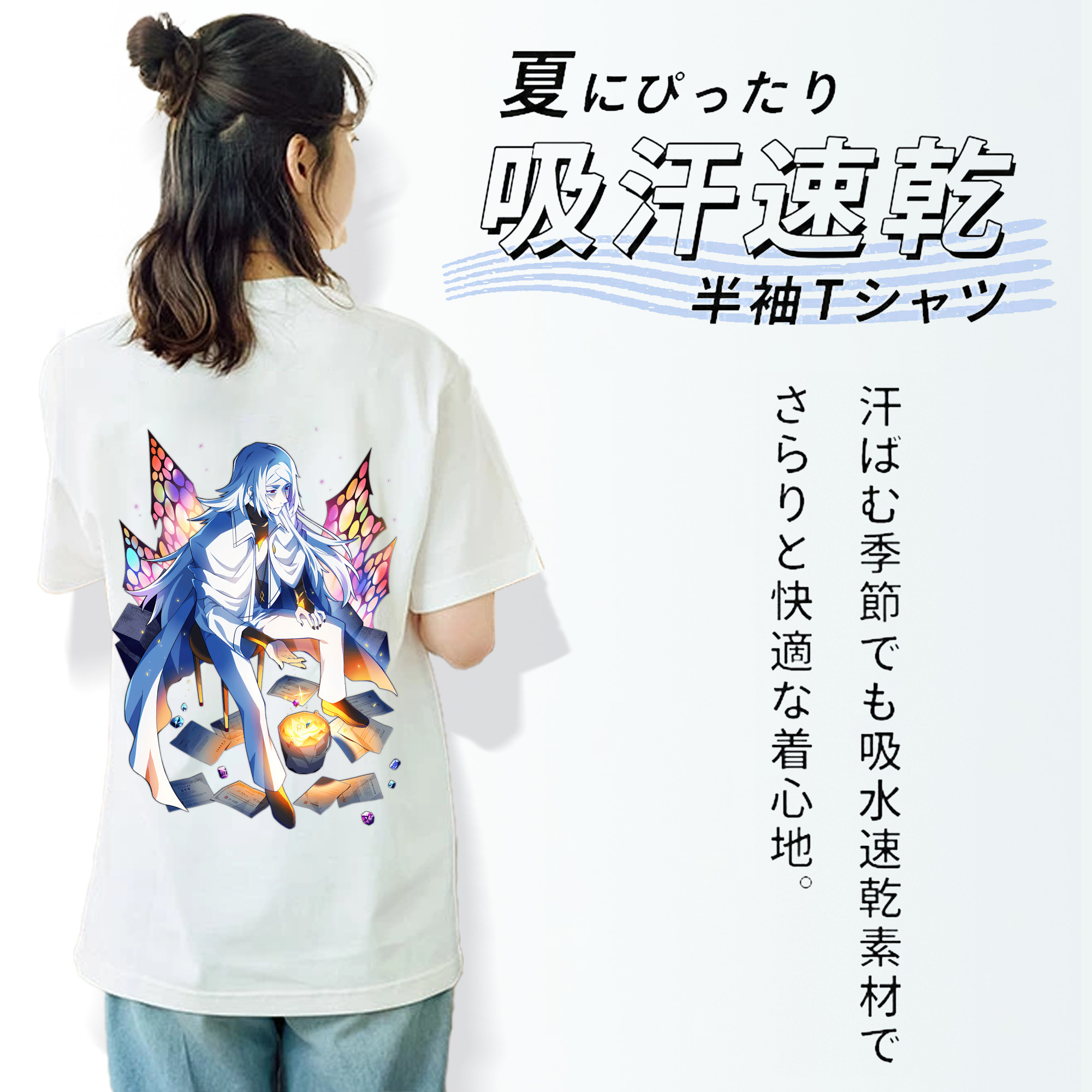文豪ストレイドッグス Bungo Stray Dogs レディース半袖Tシャツ(バックプリント)