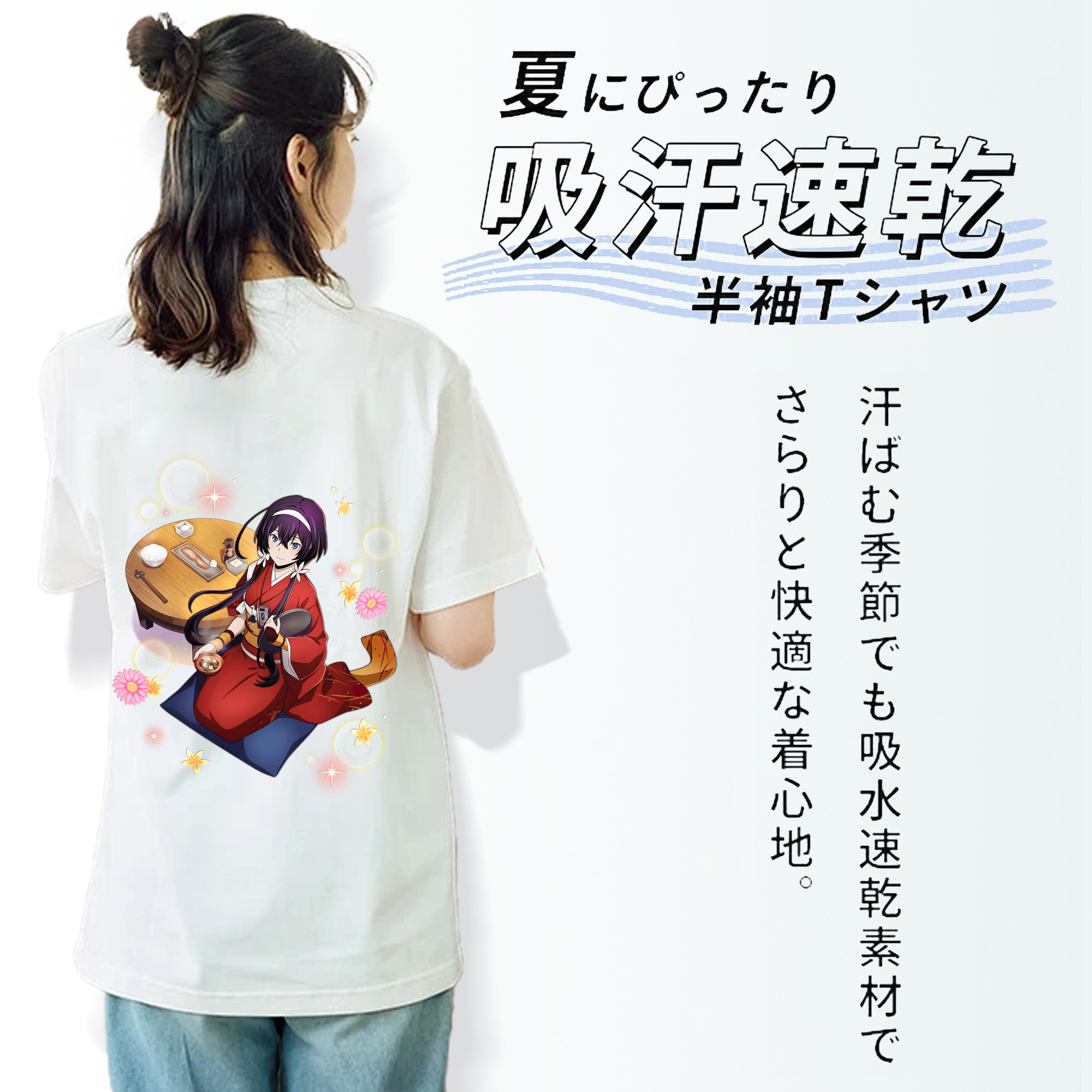 文豪ストレイドッグス Bungo Stray Dogs レディース半袖Tシャツ(バックプリント)