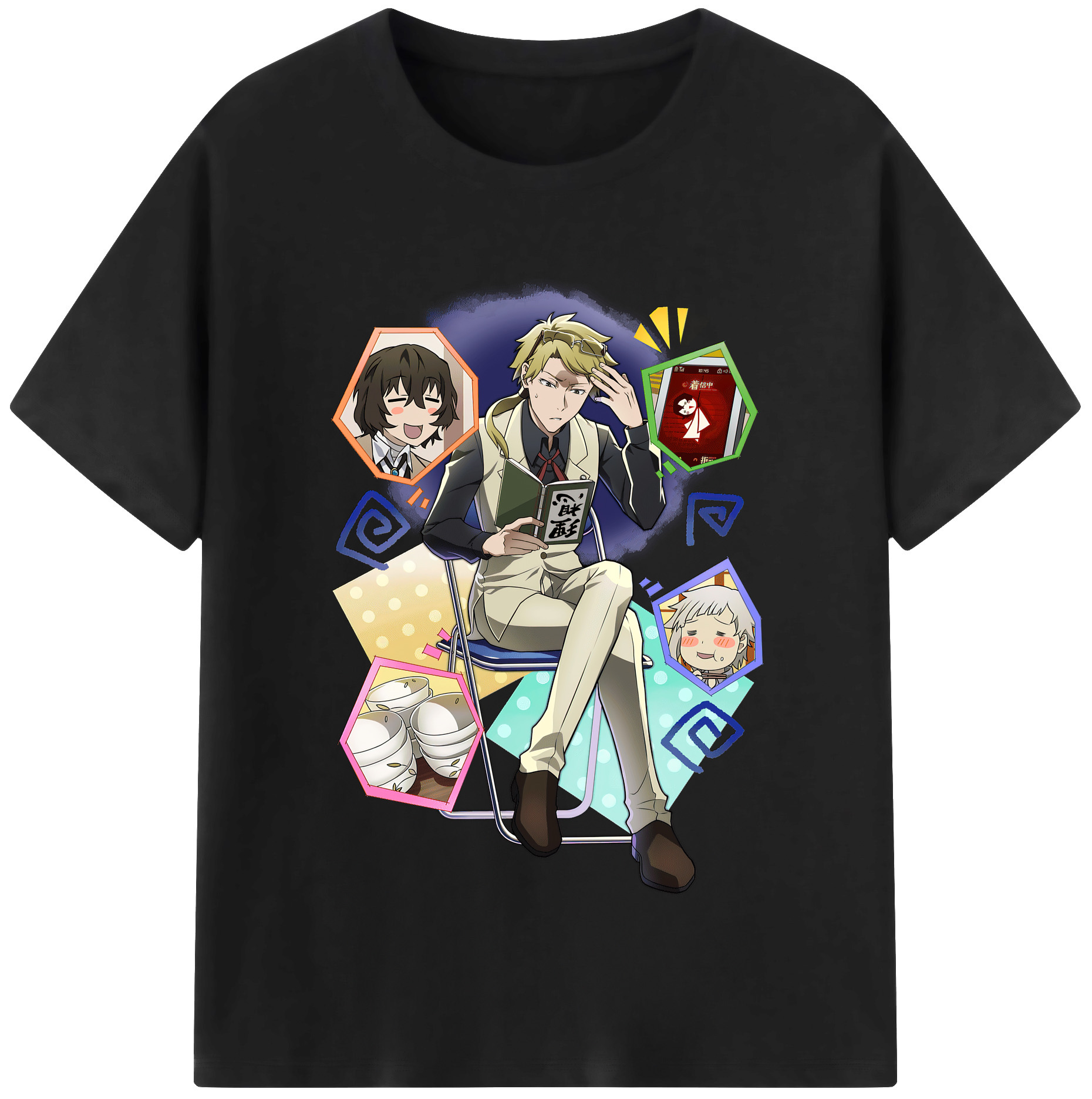 （画像用） 文豪ストレイドッグス Bungo Stray Dogs レディースカジュアルプリントTシャツ（綿100％）