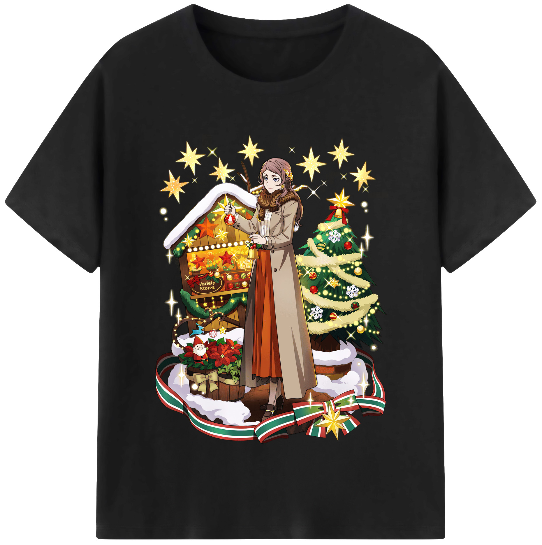 （画像用） 文豪ストレイドッグス Bungo Stray Dogs レディースカジュアルプリントTシャツ（綿100％）