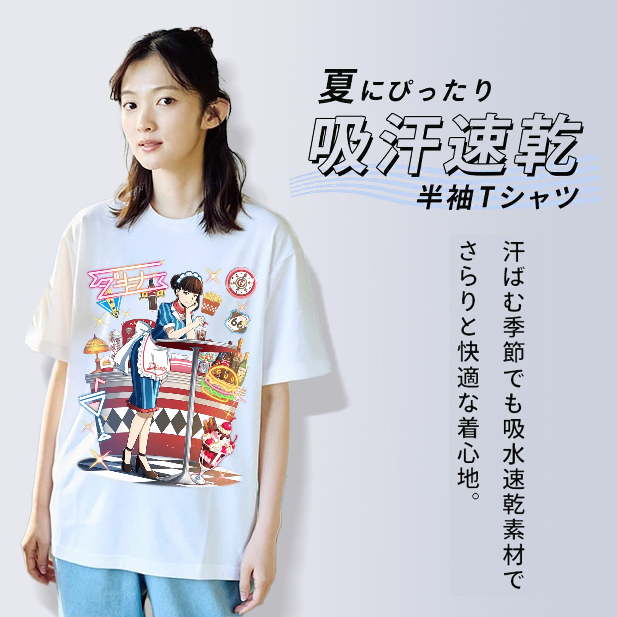 文豪ストレイドッグス Bungo Stray Dogs レディースカジュアルプリントTシャツ（綿100％）