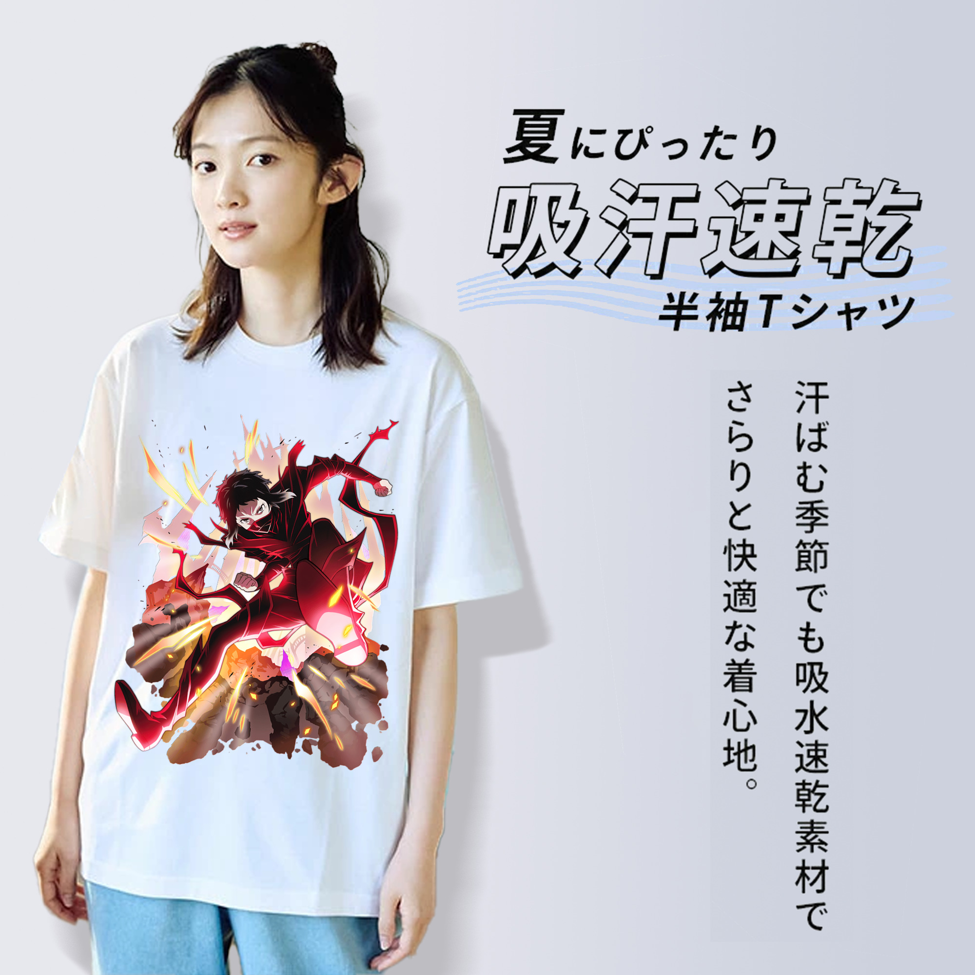 文豪ストレイドッグス Bungo Stray Dogs レディースカジュアルプリントTシャツ（綿100％）