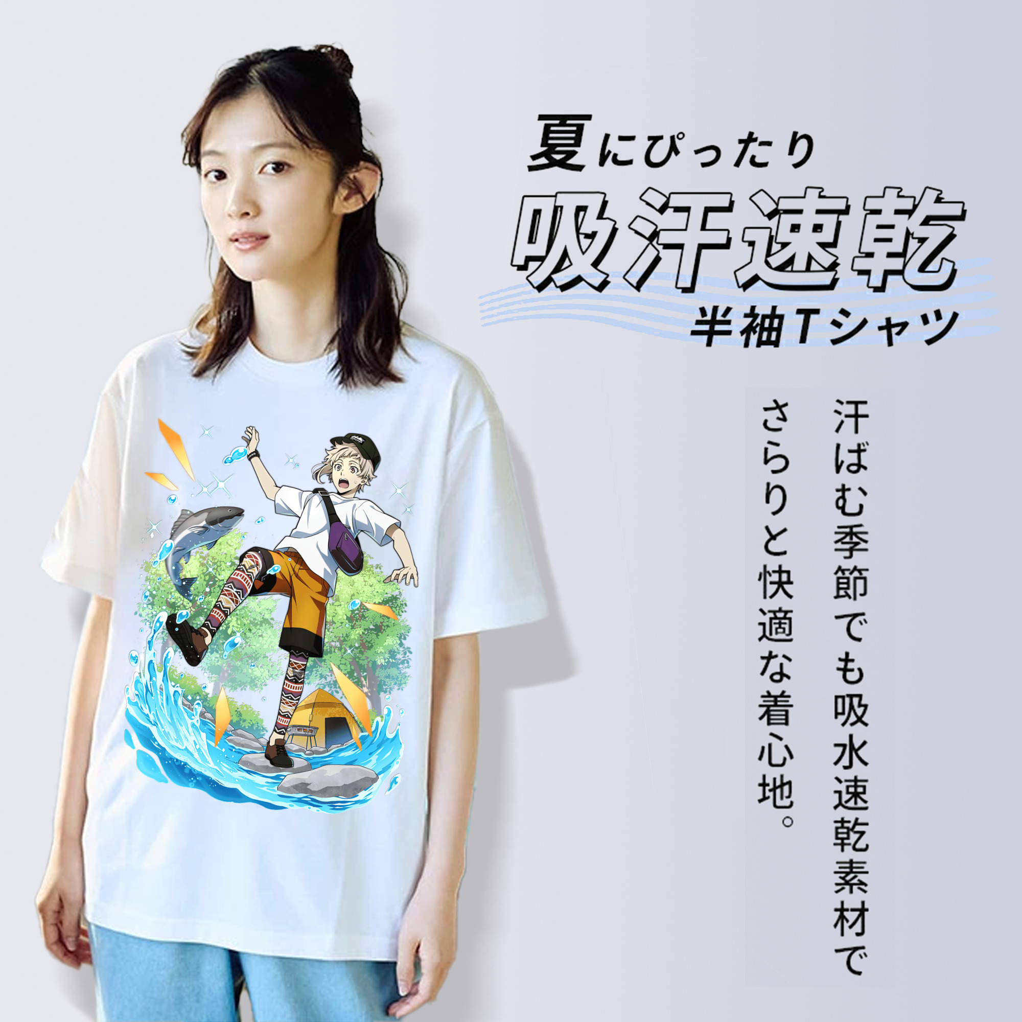 文豪ストレイドッグス Bungo Stray Dogs レディースカジュアルプリントTシャツ（綿100％）