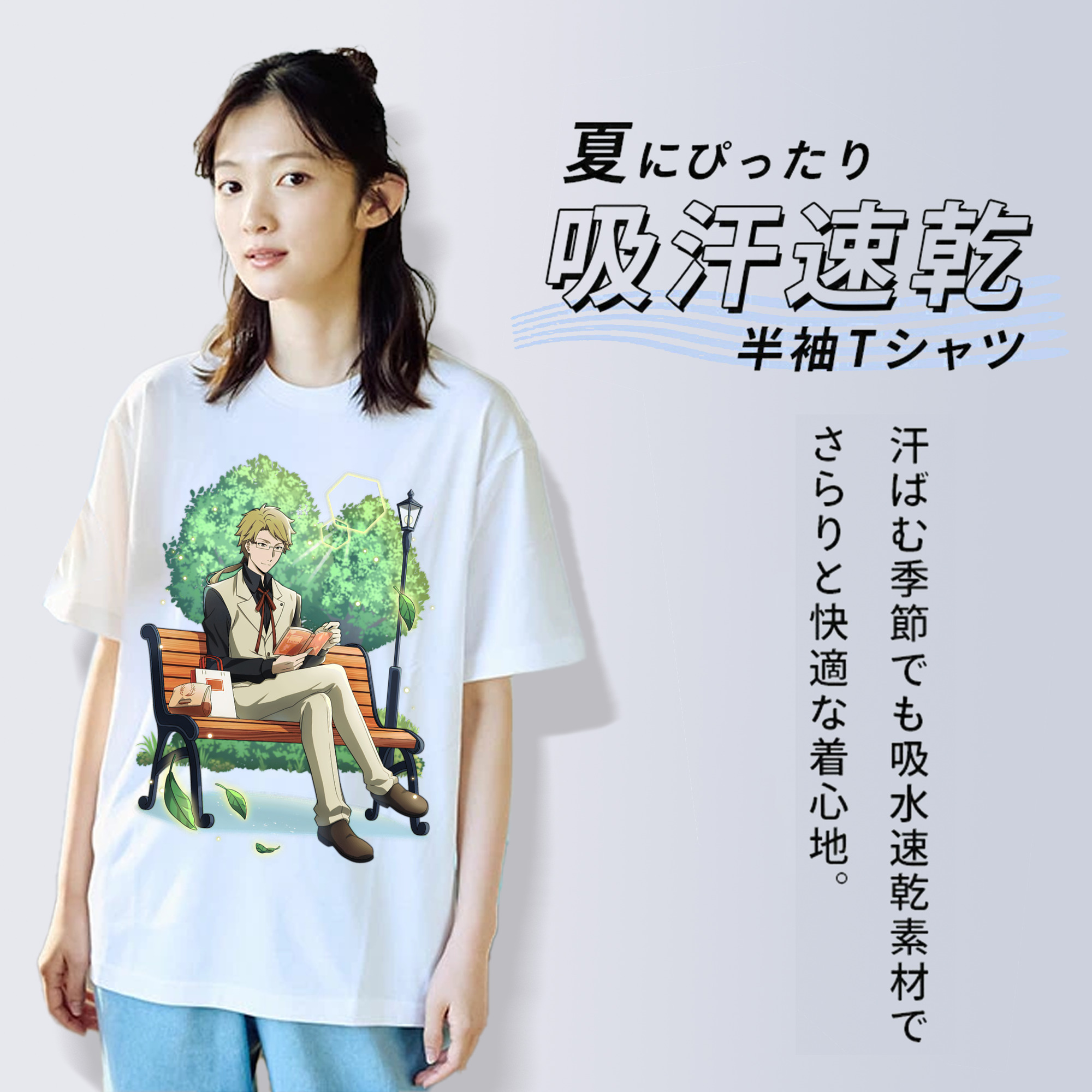 文豪ストレイドッグス Bungo Stray Dogs レディースカジュアルプリントTシャツ（綿100％）