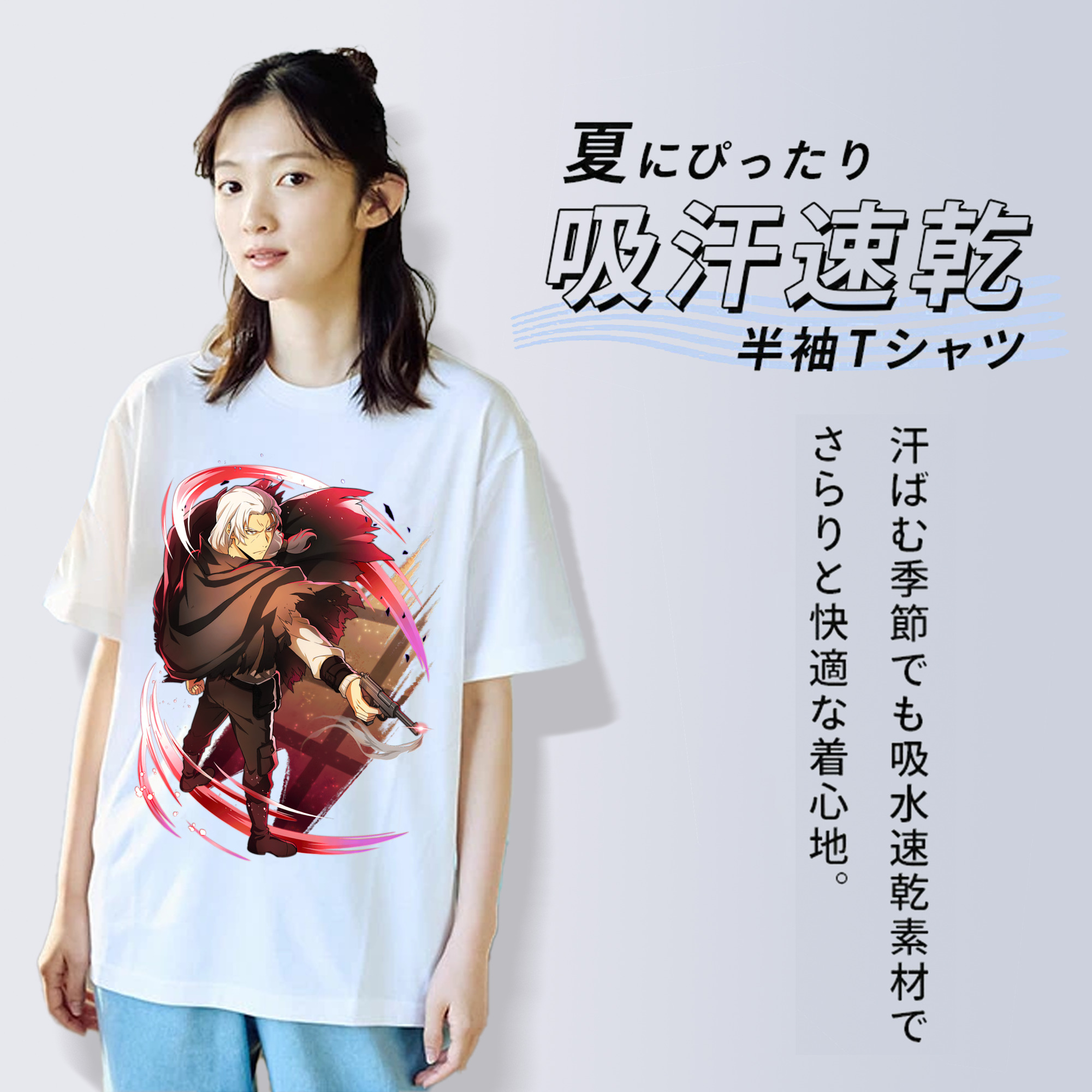 文豪ストレイドッグス Bungo Stray Dogs レディースカジュアルプリントTシャツ（綿100％）