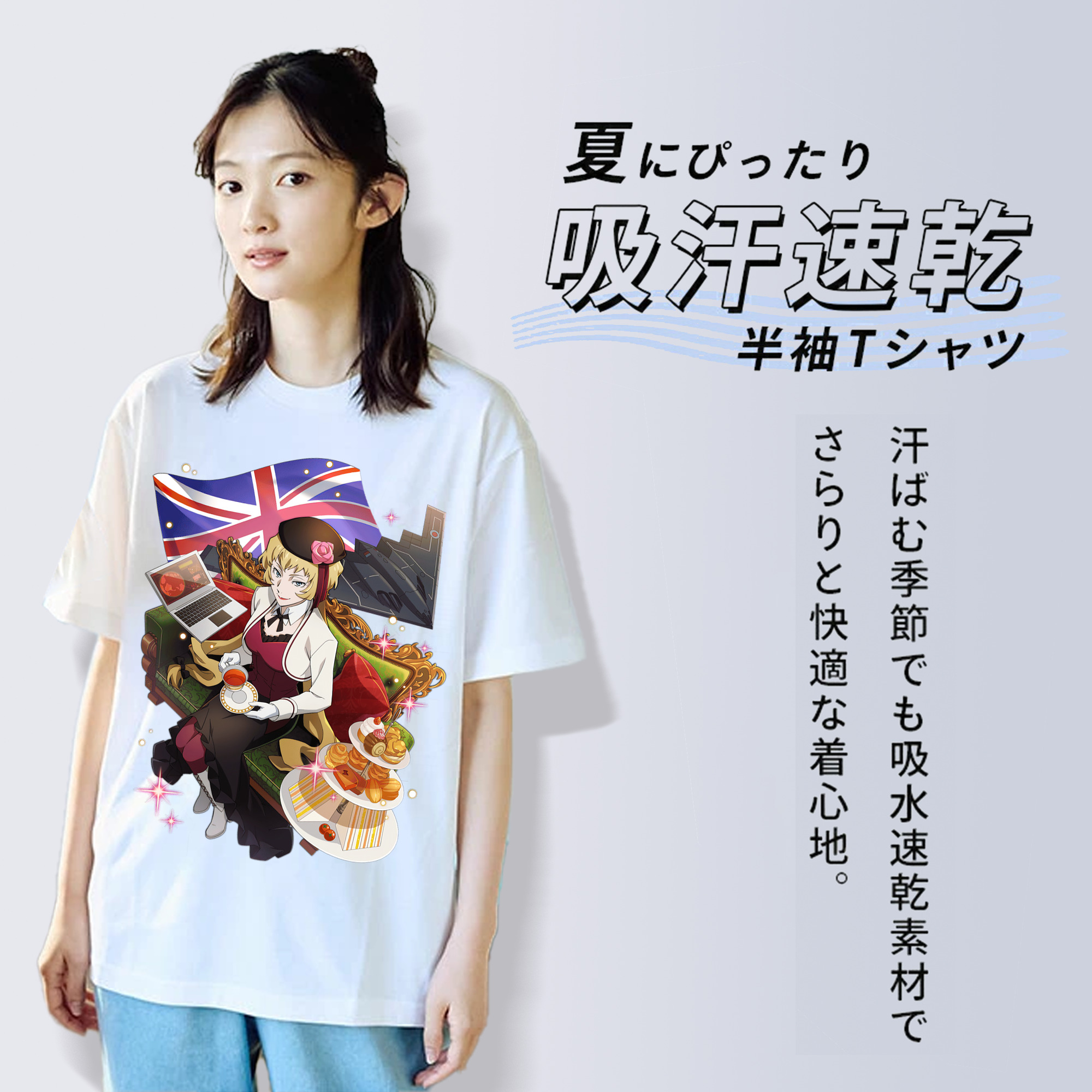 文豪ストレイドッグス Bungo Stray Dogs レディースカジュアルプリントTシャツ（綿100％）