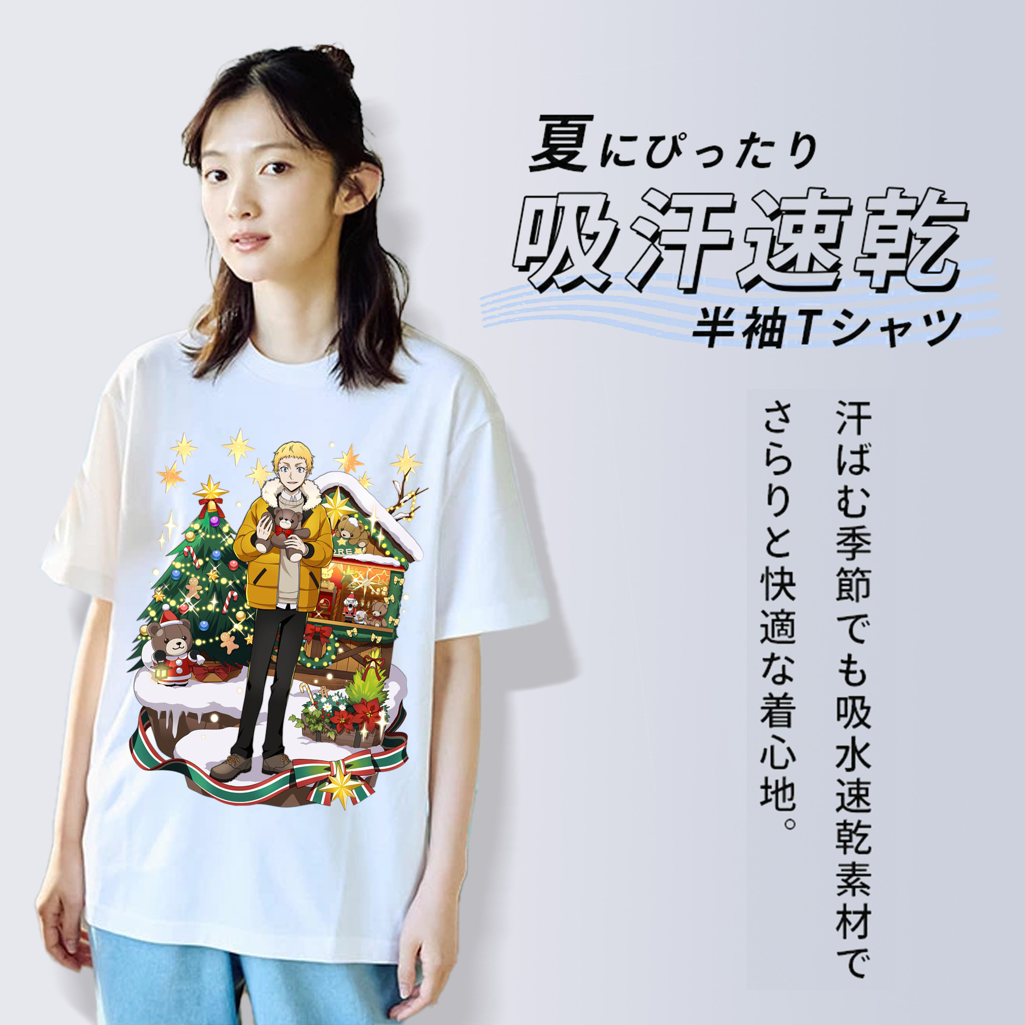 文豪ストレイドッグス Bungo Stray Dogs レディースカジュアルプリントTシャツ（綿100％）