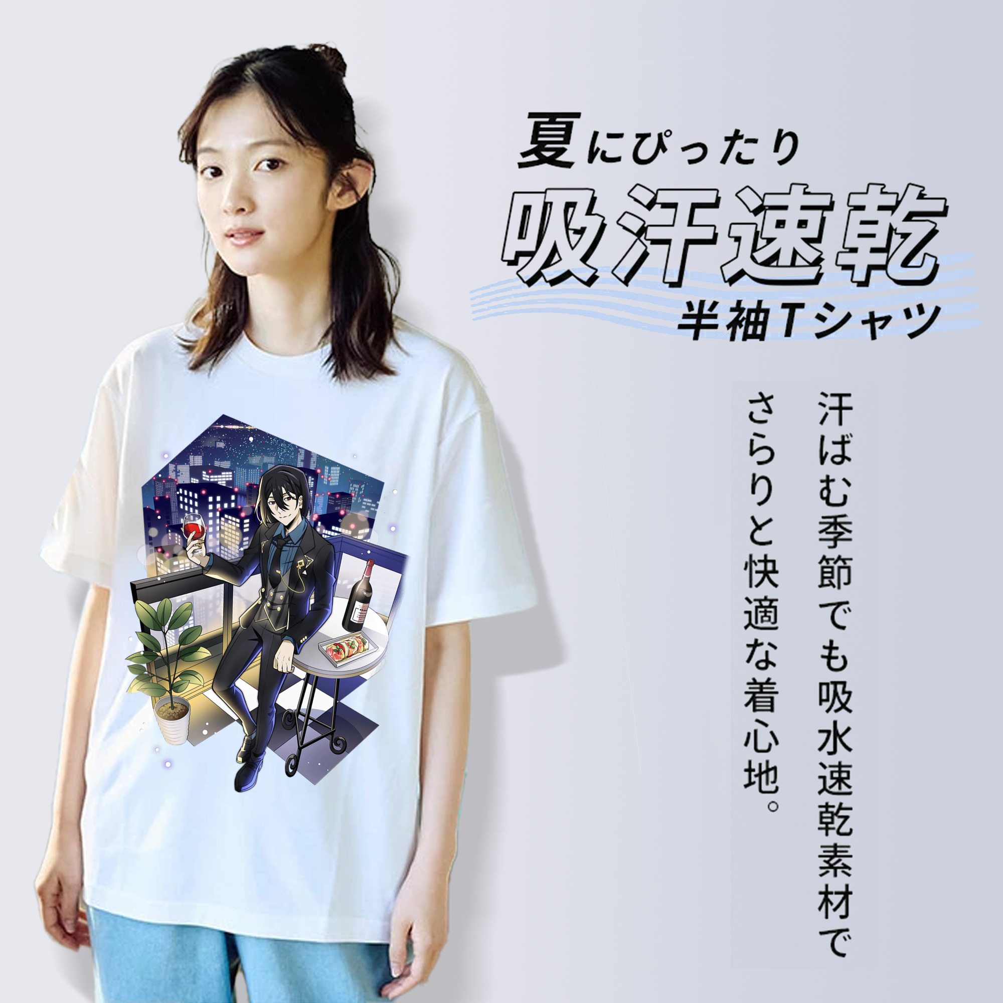 文豪ストレイドッグス Bungo Stray Dogs レディースカジュアルプリントTシャツ（綿100％）