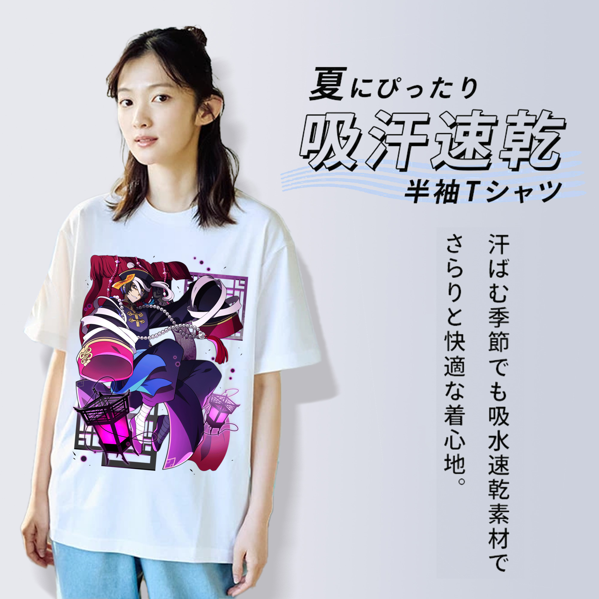 文豪ストレイドッグス Bungo Stray Dogs レディースカジュアルプリントTシャツ（綿100％）