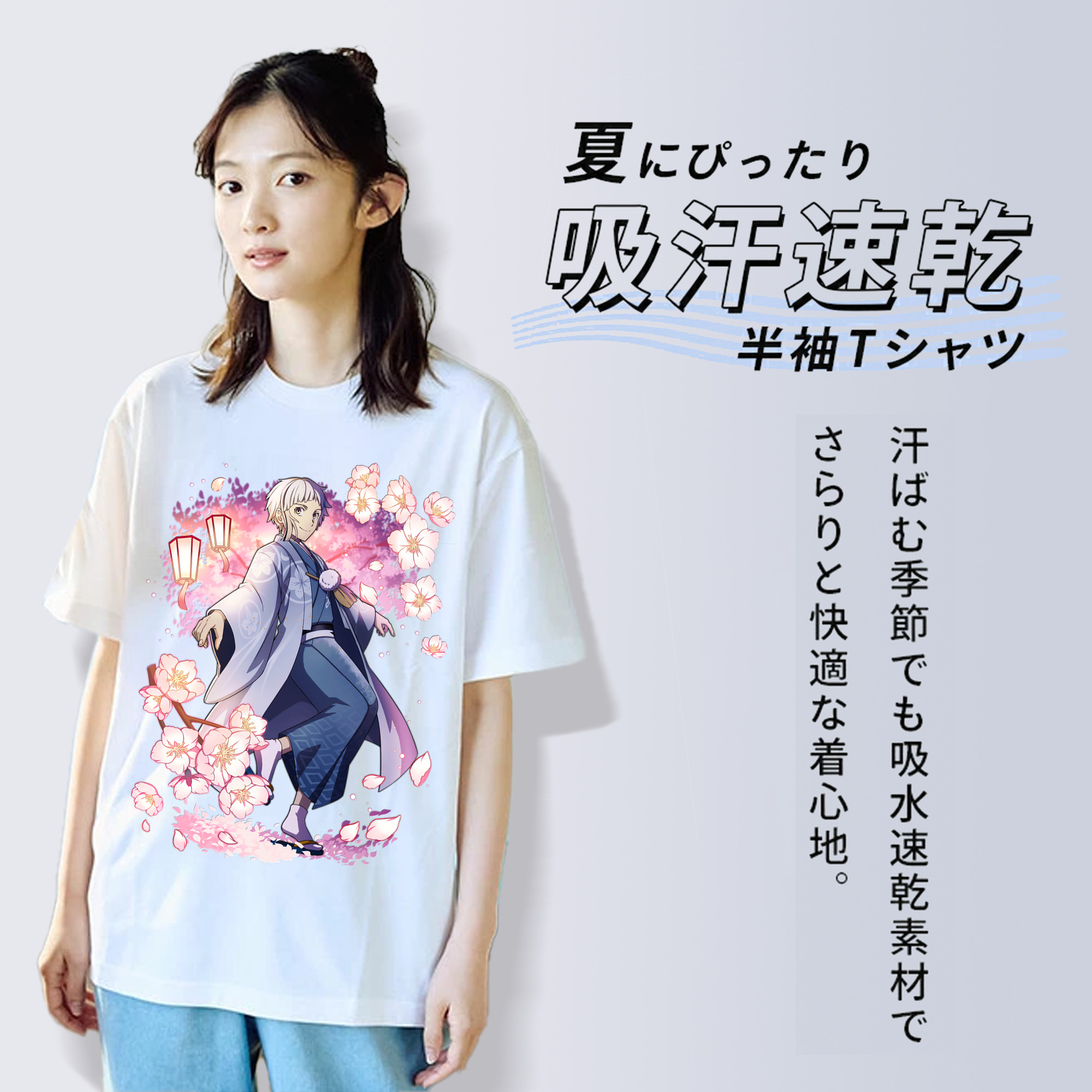 文豪ストレイドッグス Bungo Stray Dogs レディースカジュアルプリントTシャツ（綿100％）