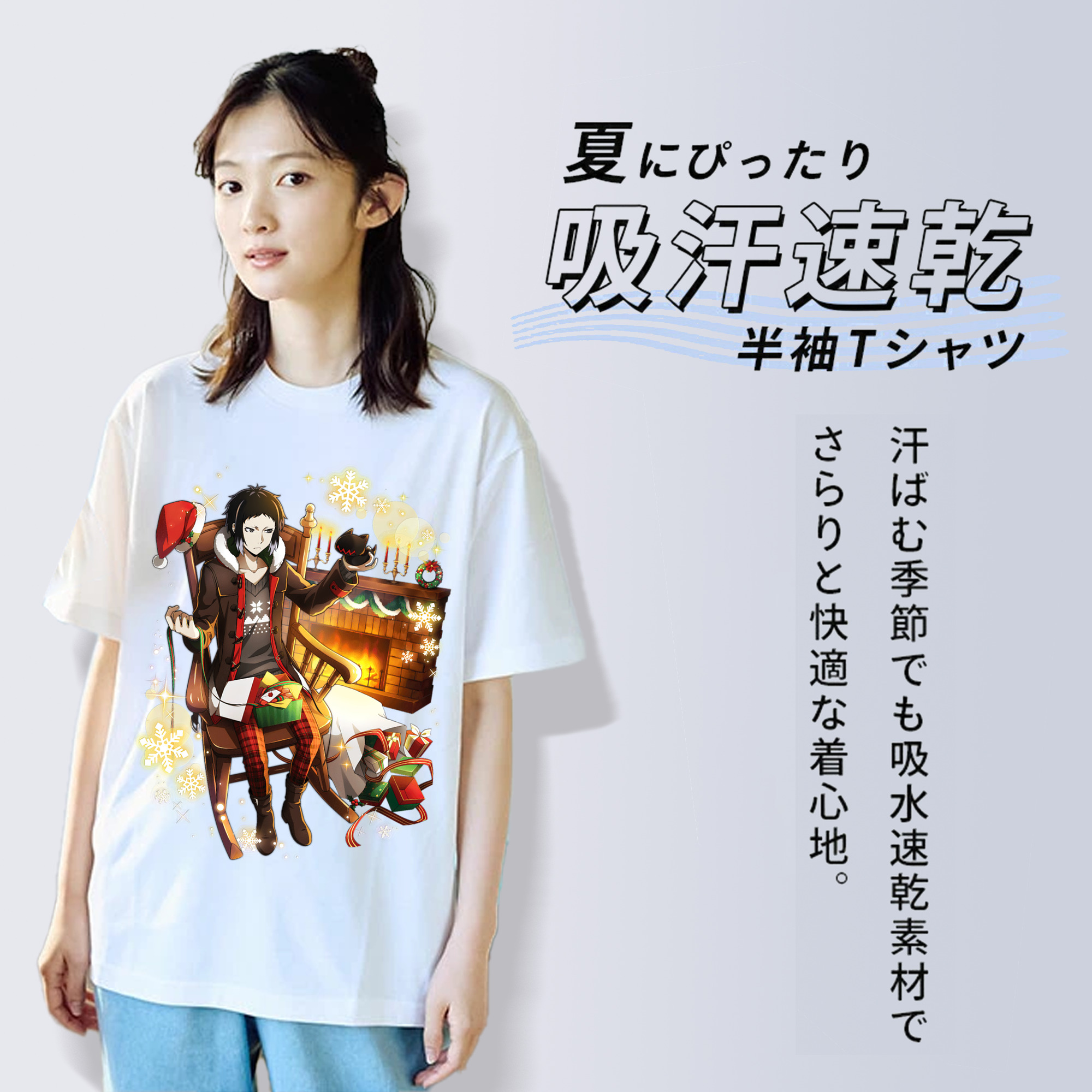 文豪ストレイドッグス Bungo Stray Dogs レディースカジュアルプリントTシャツ（綿100％）