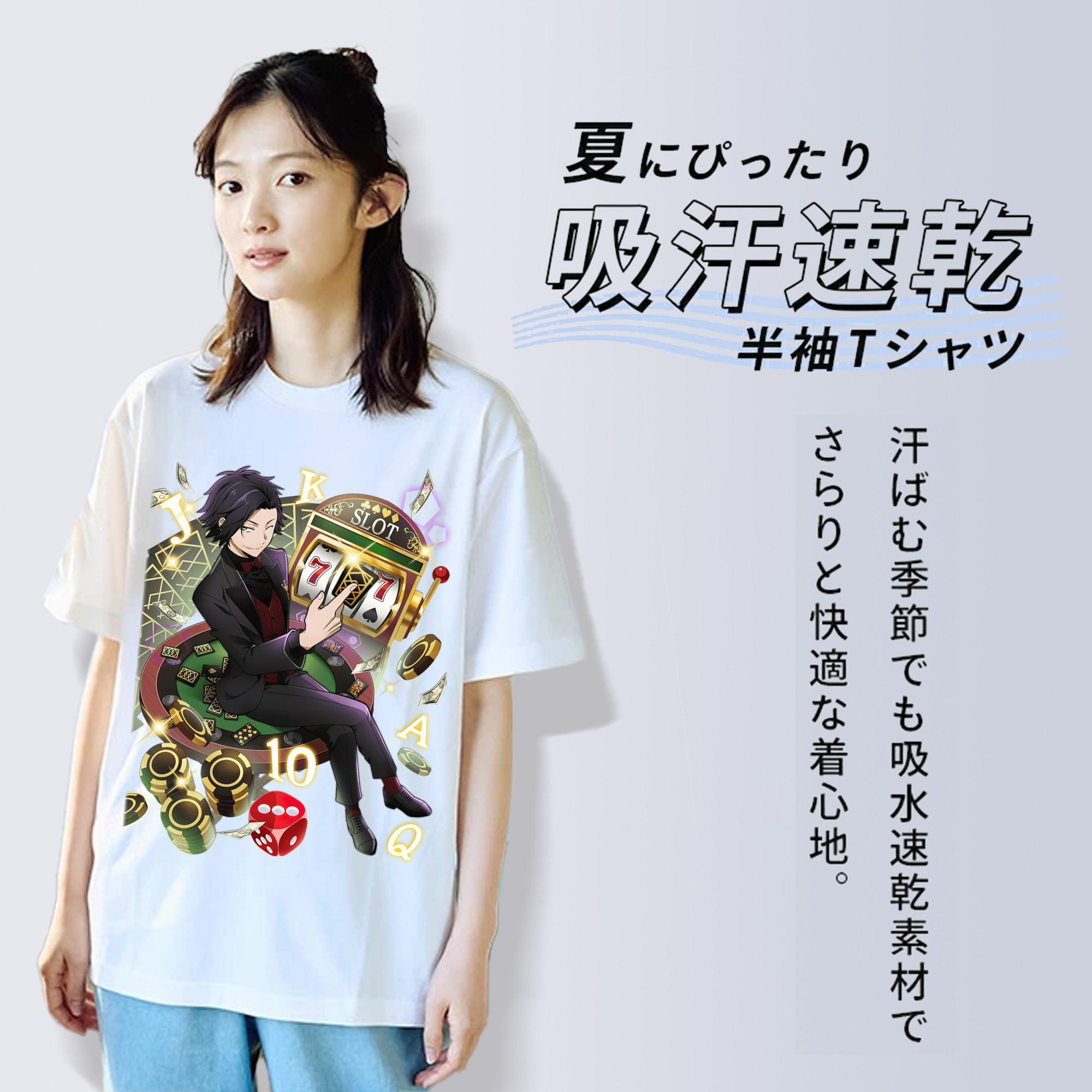 文豪ストレイドッグス Bungo Stray Dogs レディースカジュアルプリントTシャツ（綿100％）