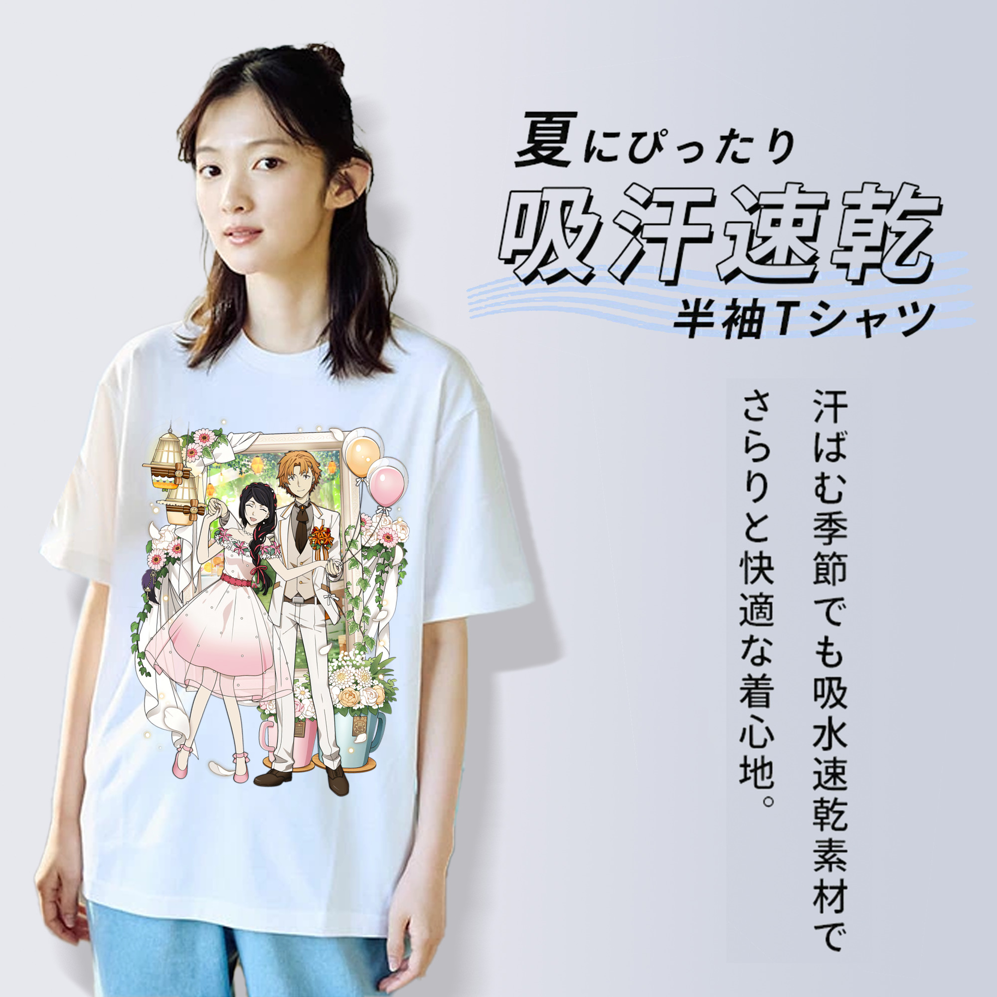 文豪ストレイドッグス Bungo Stray Dogs レディースカジュアルプリントTシャツ（綿100％）