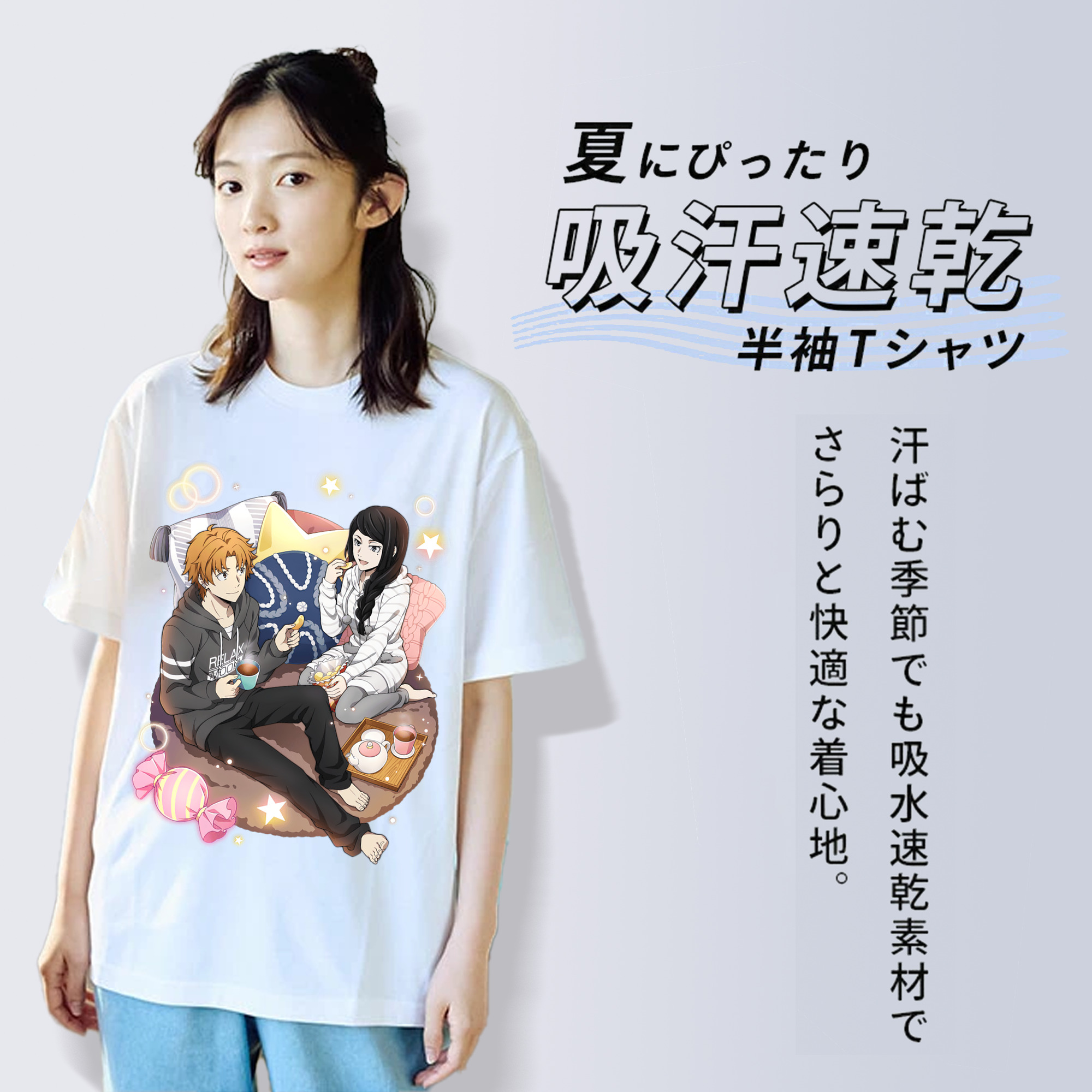 文豪ストレイドッグス Bungo Stray Dogs レディースカジュアルプリントTシャツ（綿100％）