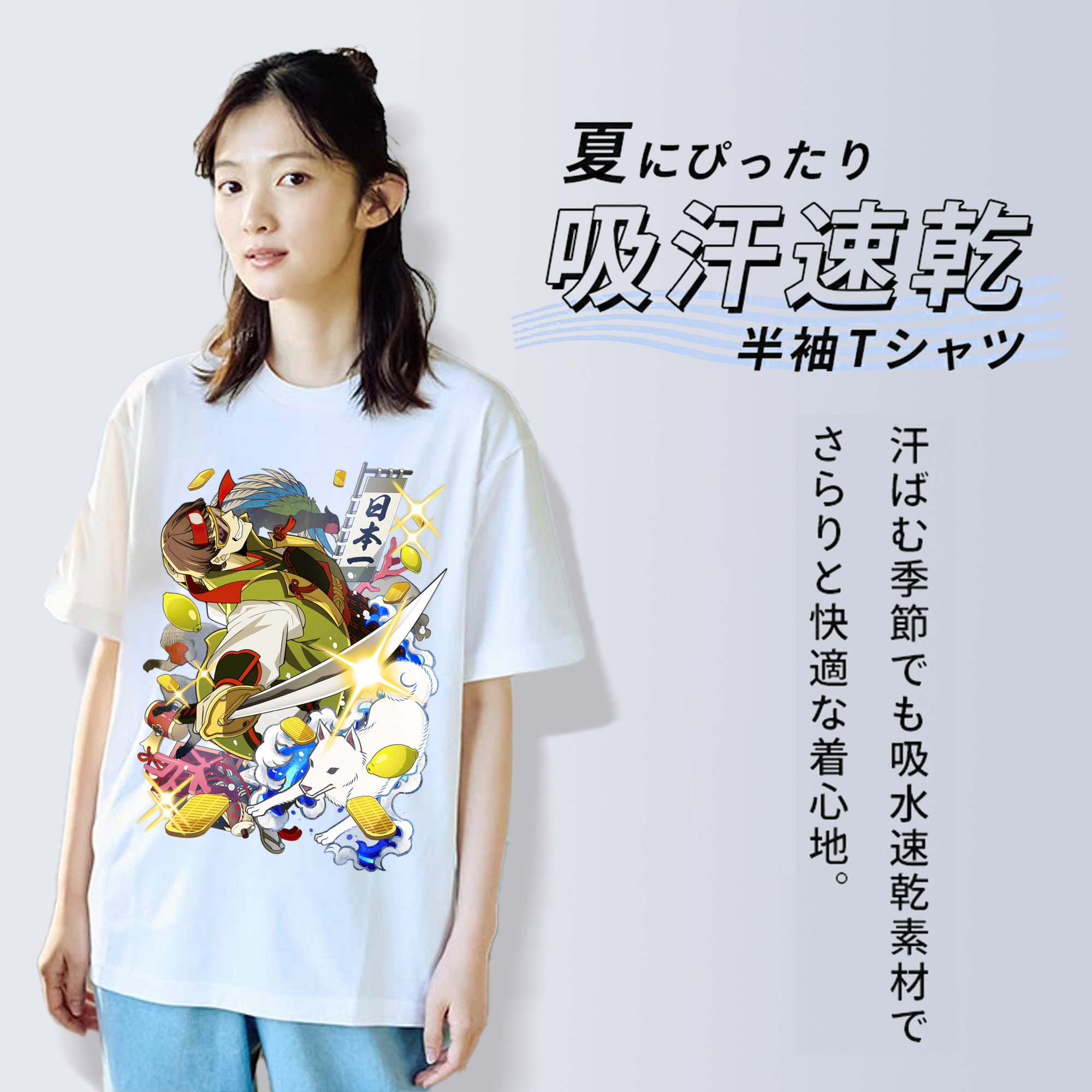 文豪ストレイドッグス Bungo Stray Dogs レディースカジュアルプリントTシャツ（綿100％）