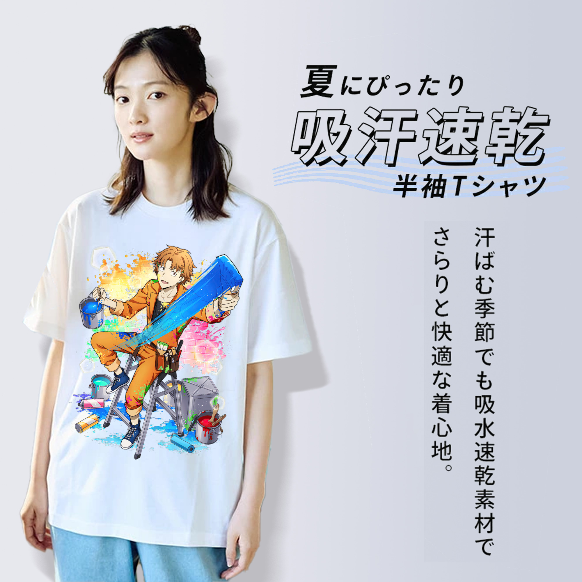 文豪ストレイドッグス Bungo Stray Dogs レディースカジュアルプリントTシャツ（綿100％）