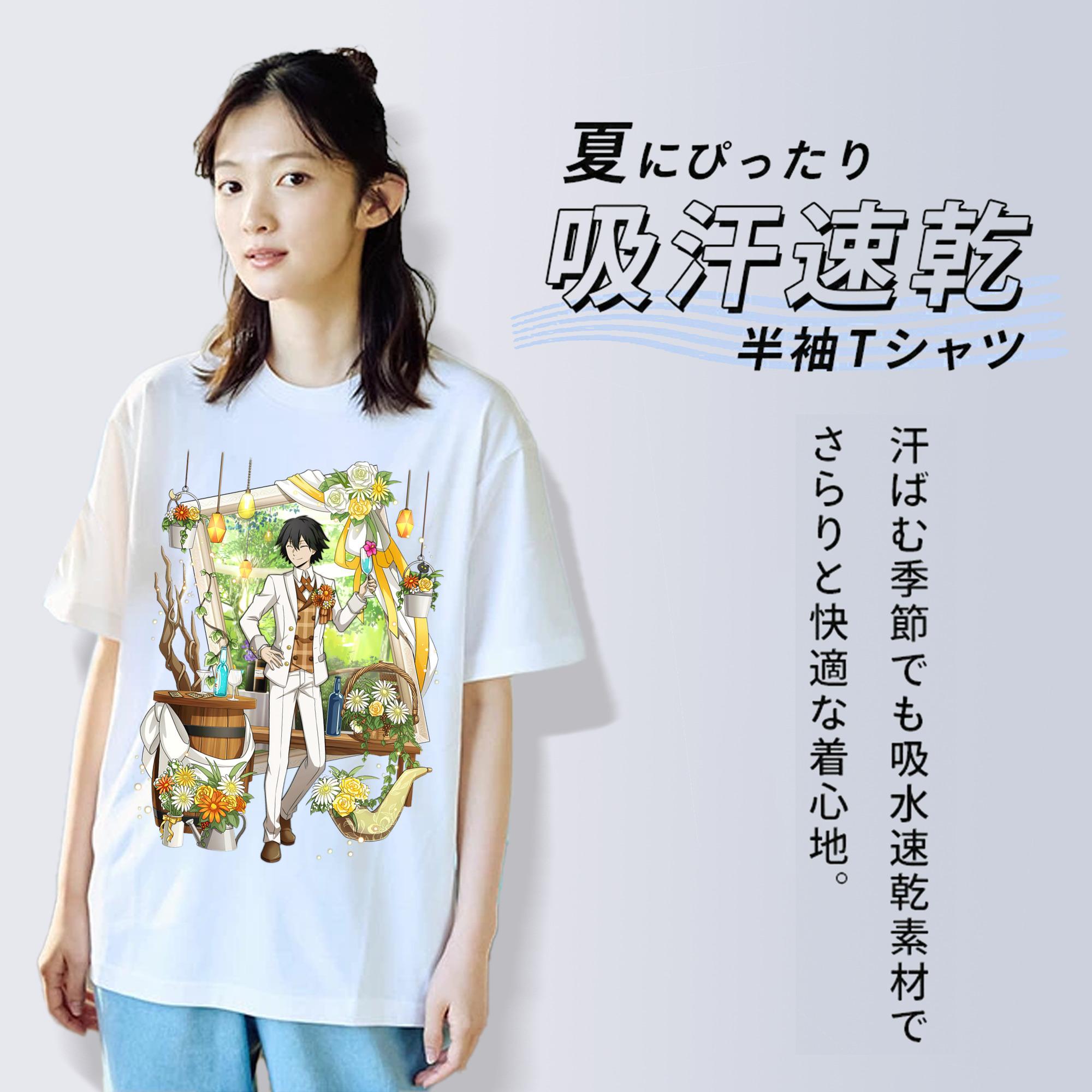 文豪ストレイドッグス Bungo Stray Dogs レディースカジュアルプリントTシャツ（綿100％）
