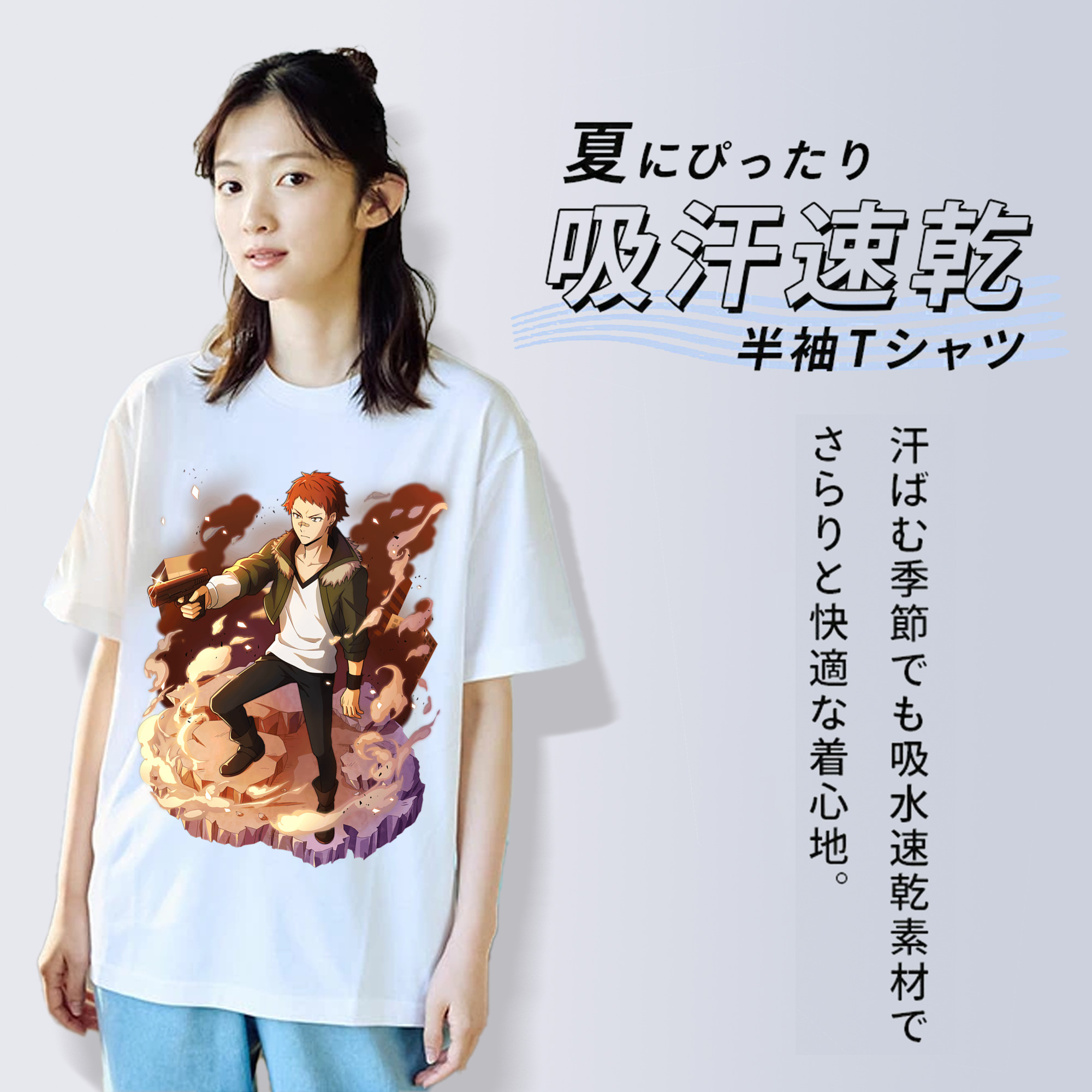 文豪ストレイドッグス Bungo Stray Dogs レディースカジュアルプリントTシャツ（綿100％）