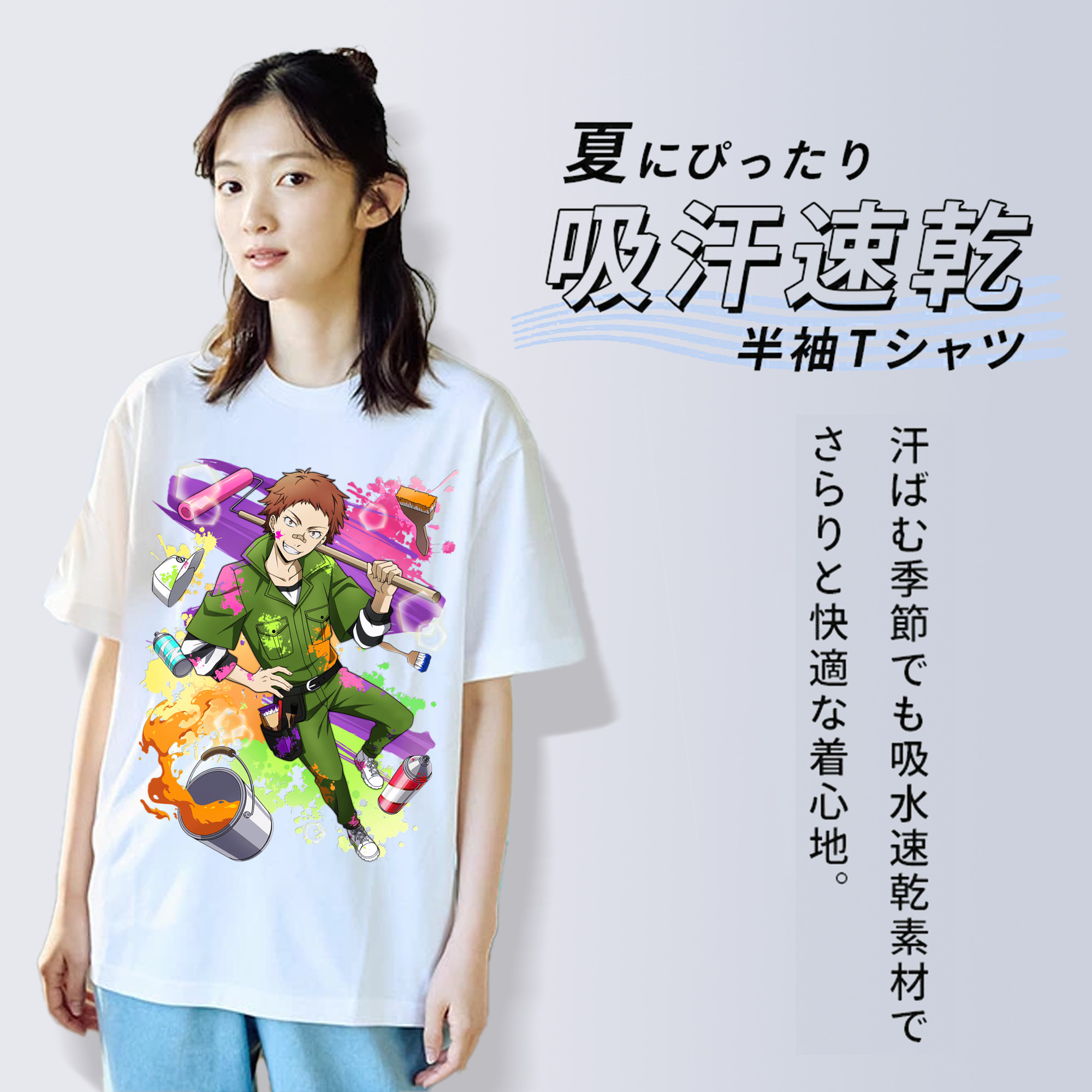 文豪ストレイドッグス Bungo Stray Dogs レディースカジュアルプリントTシャツ（綿100％）