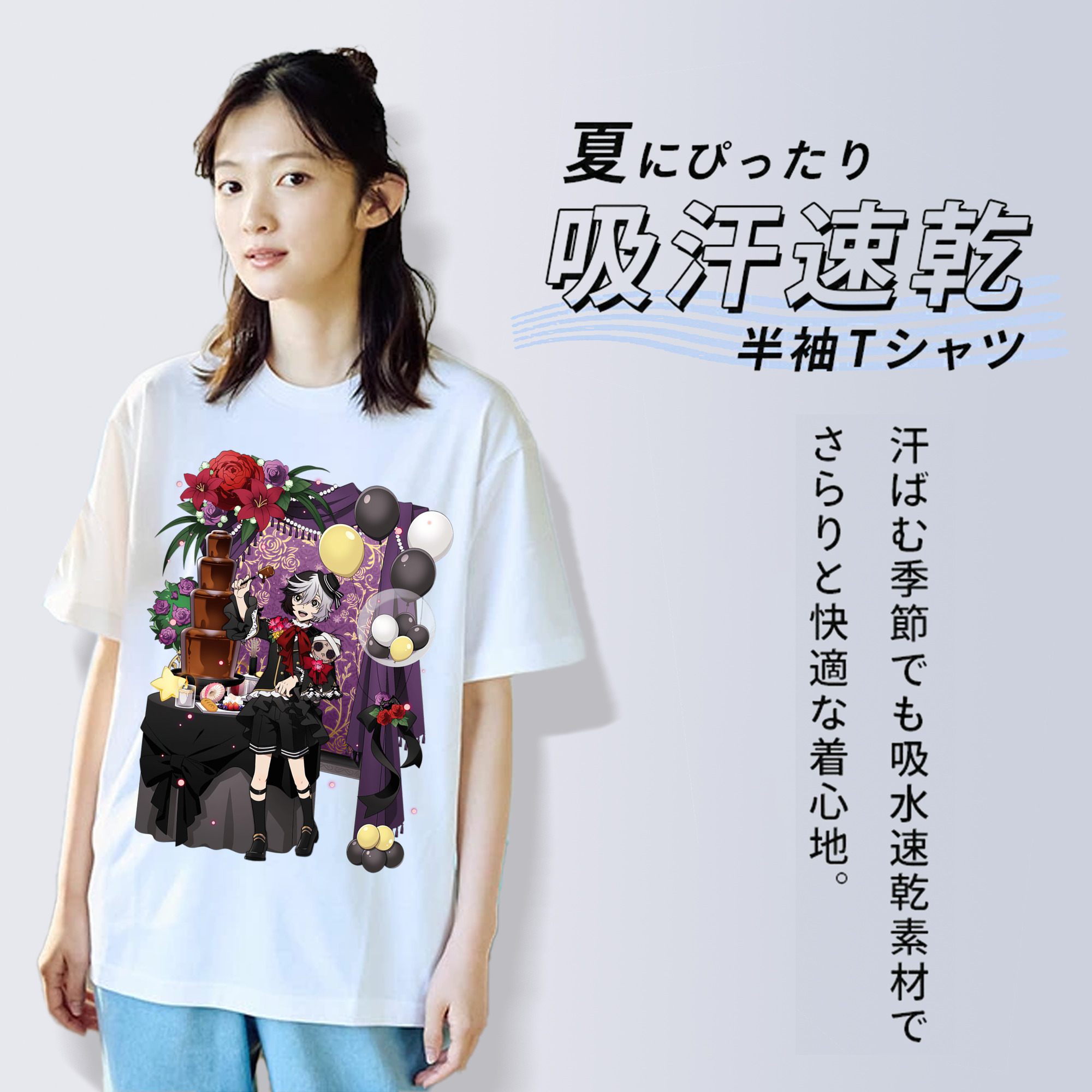文豪ストレイドッグス Bungo Stray Dogs レディースカジュアルプリントTシャツ（綿100％）