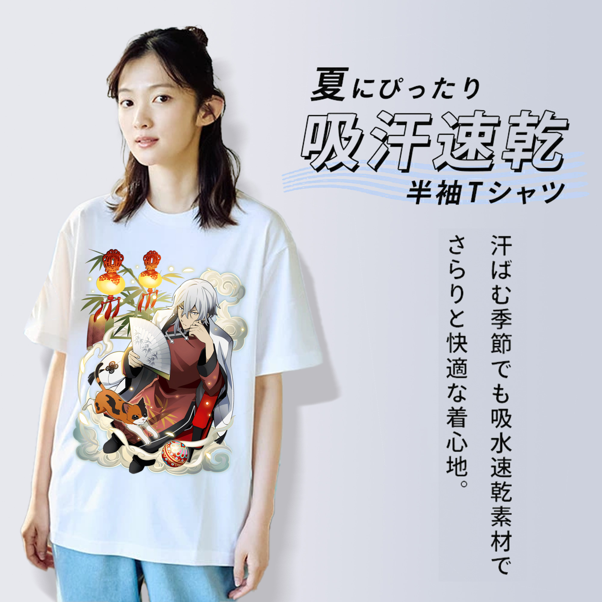 文豪ストレイドッグス Bungo Stray Dogs レディースカジュアルプリントTシャツ（綿100％）