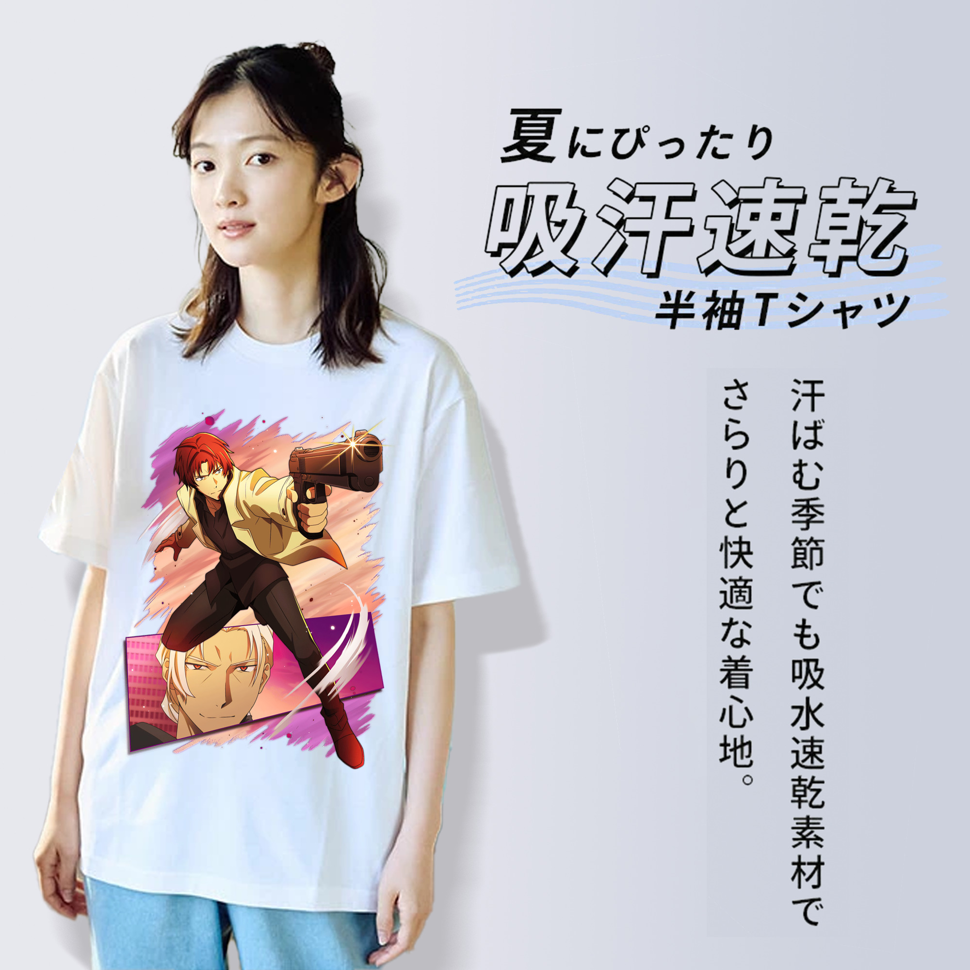 文豪ストレイドッグス Bungo Stray Dogs レディースカジュアルプリントTシャツ（綿100％）