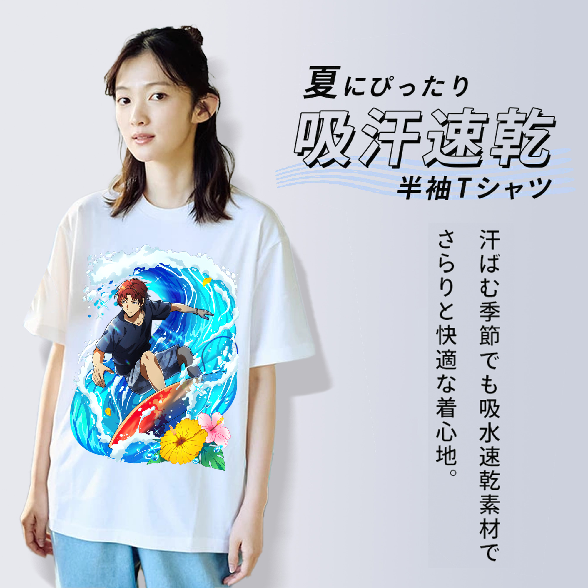 文豪ストレイドッグス Bungo Stray Dogs レディースカジュアルプリントTシャツ（綿100％）