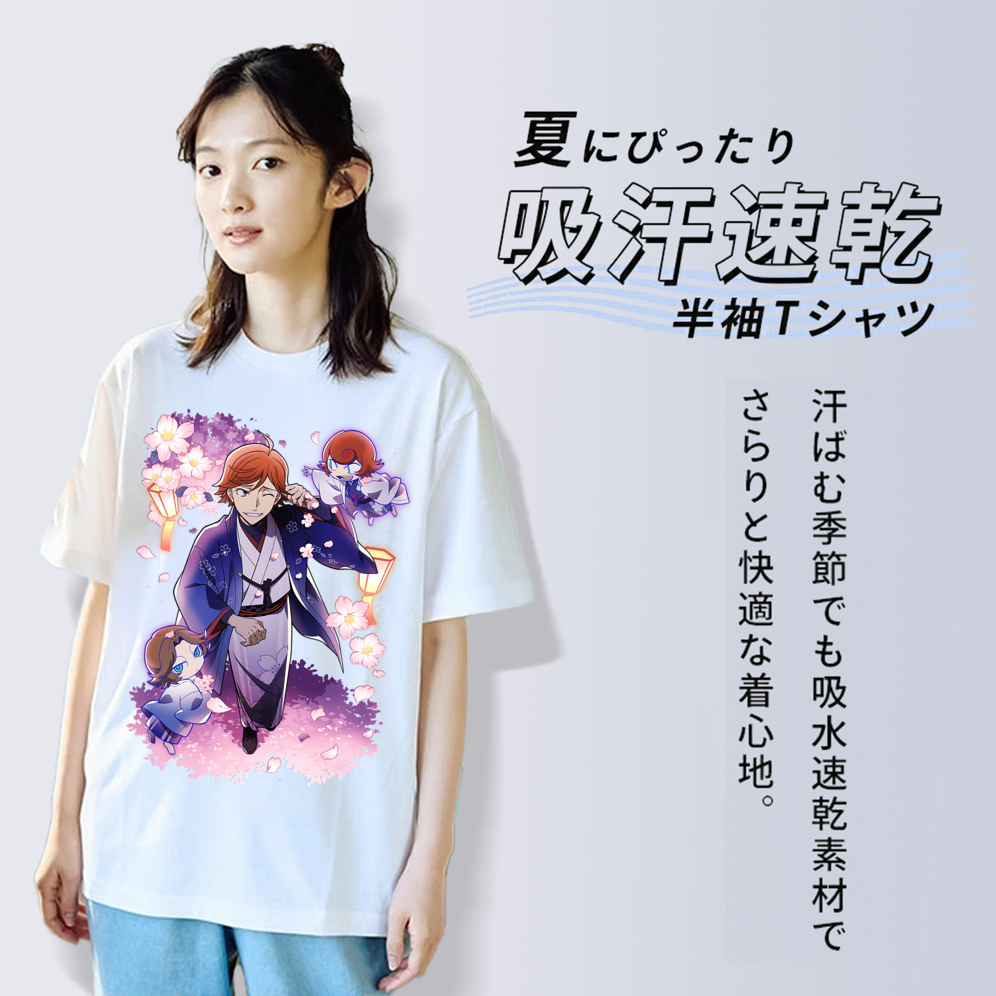 文豪ストレイドッグス Bungo Stray Dogs レディースカジュアルプリントTシャツ（綿100％）