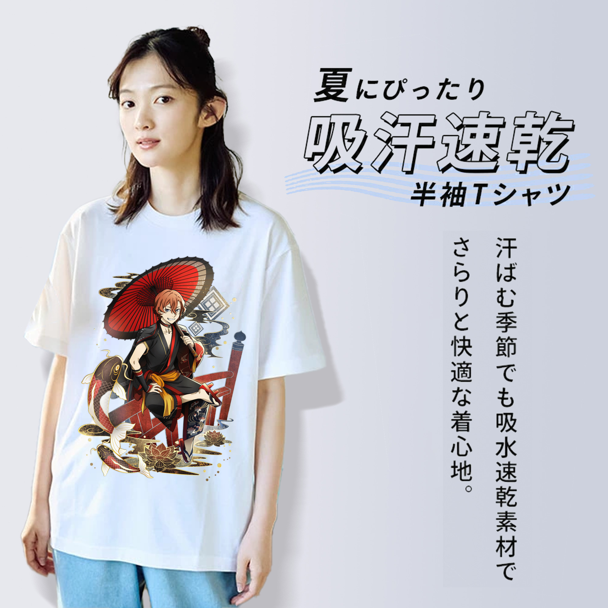 文豪ストレイドッグス Bungo Stray Dogs レディースカジュアルプリントTシャツ（綿100％）