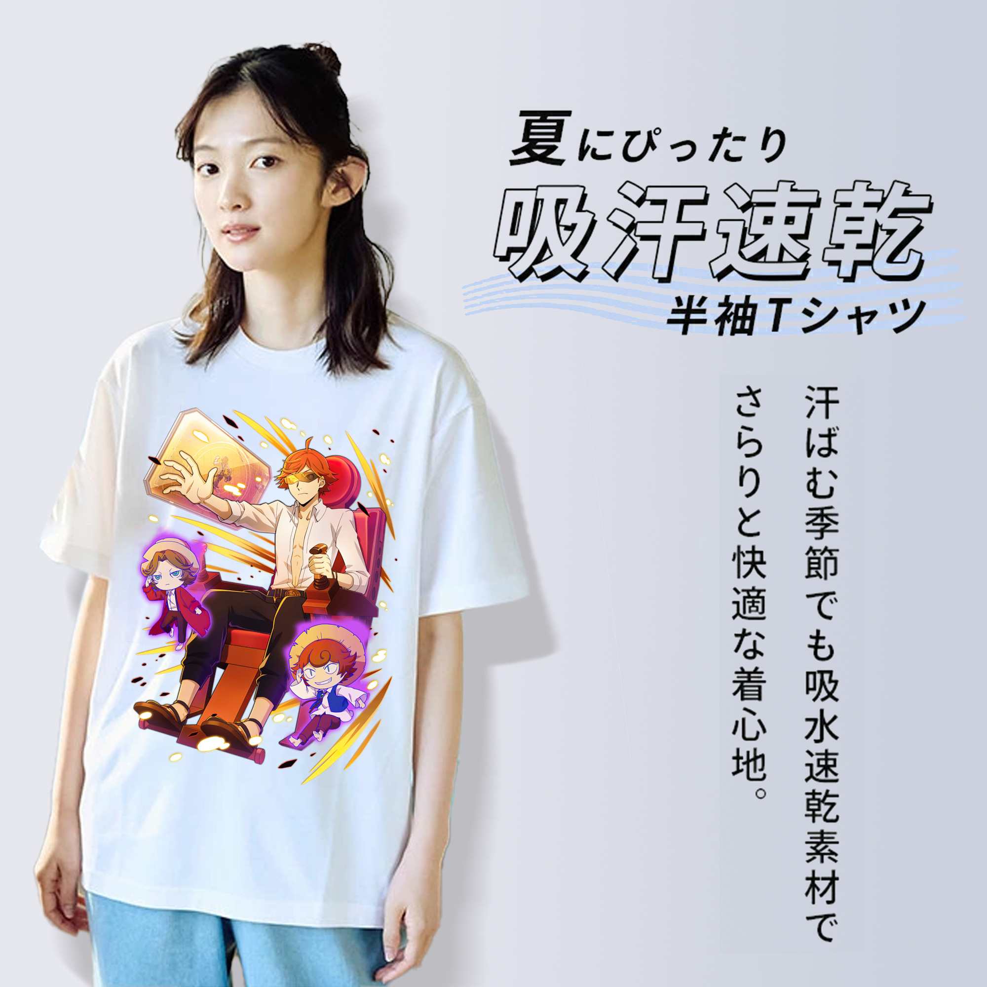 文豪ストレイドッグス Bungo Stray Dogs レディースカジュアルプリントTシャツ（綿100％）