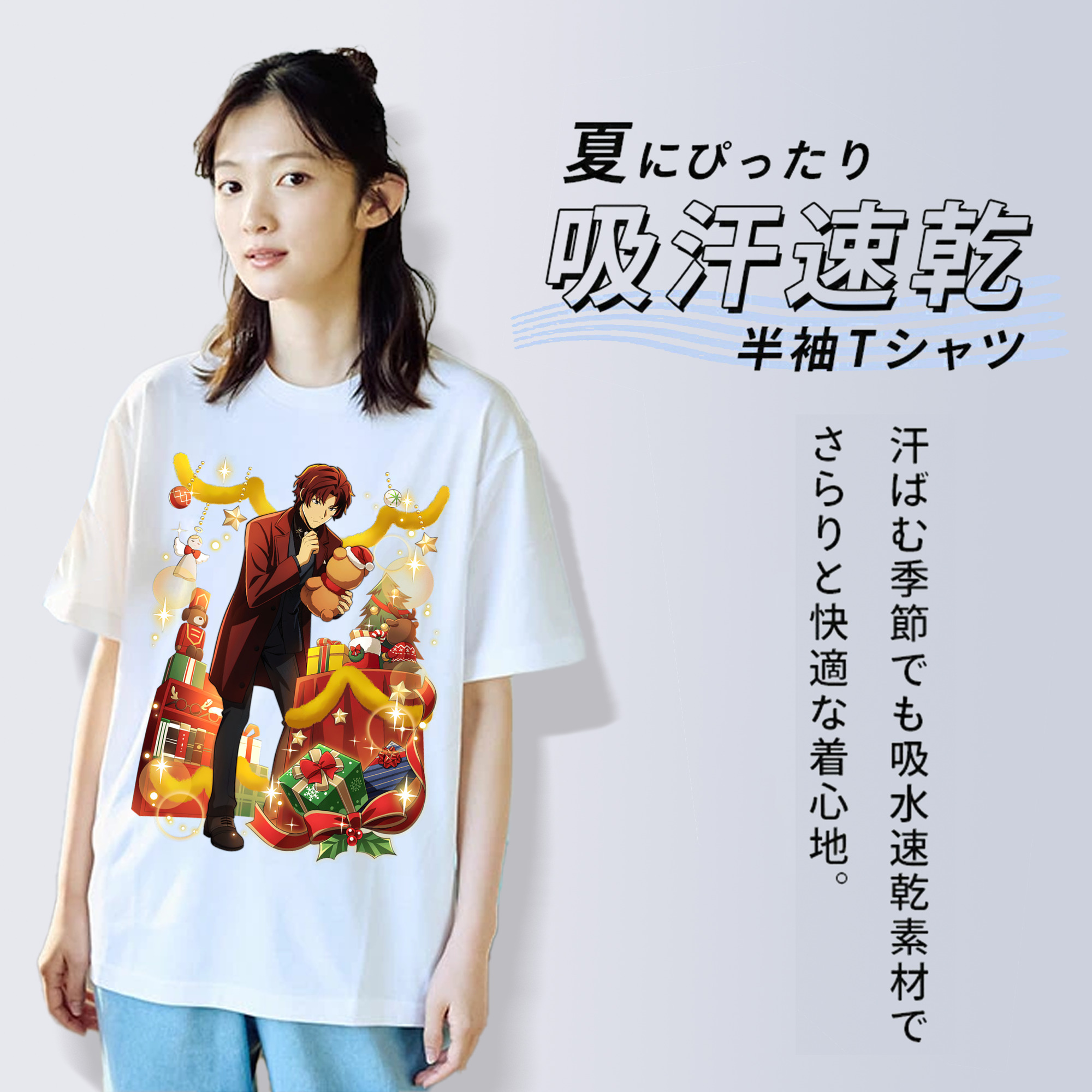 文豪ストレイドッグス Bungo Stray Dogs レディースカジュアルプリントTシャツ（綿100％）