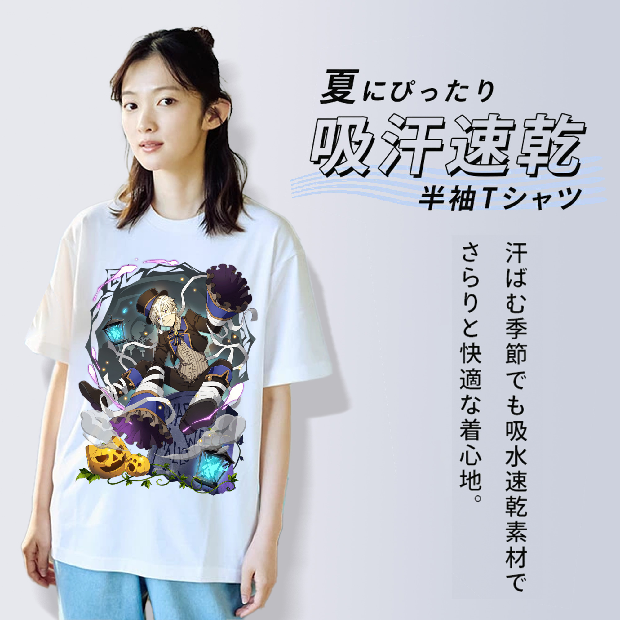 文豪ストレイドッグス Bungo Stray Dogs レディースカジュアルプリントTシャツ（綿100％）
