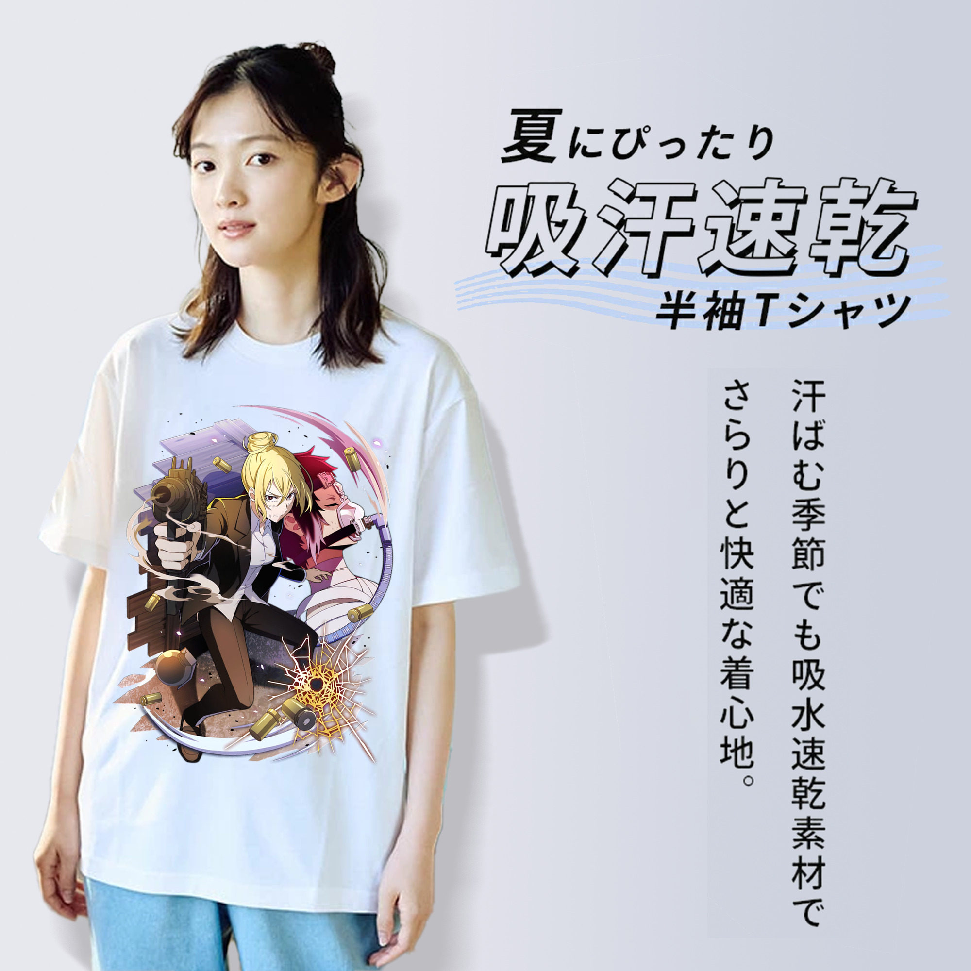 文豪ストレイドッグス Bungo Stray Dogs レディースカジュアルプリントTシャツ（綿100％）