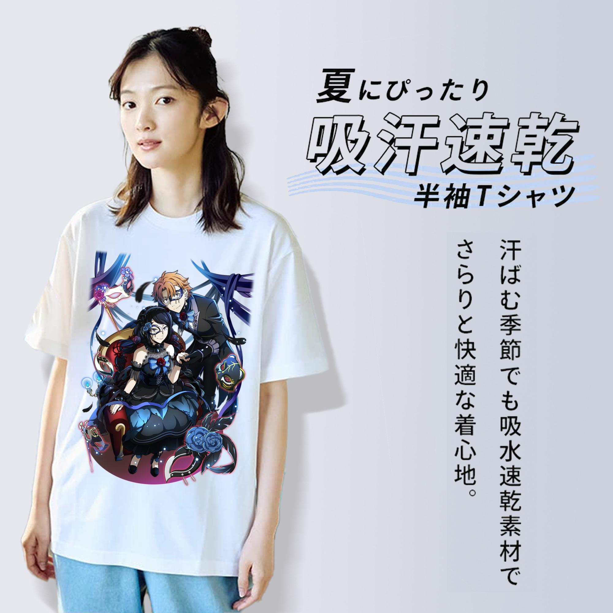 文豪ストレイドッグス Bungo Stray Dogs レディースカジュアルプリントTシャツ（綿100％）