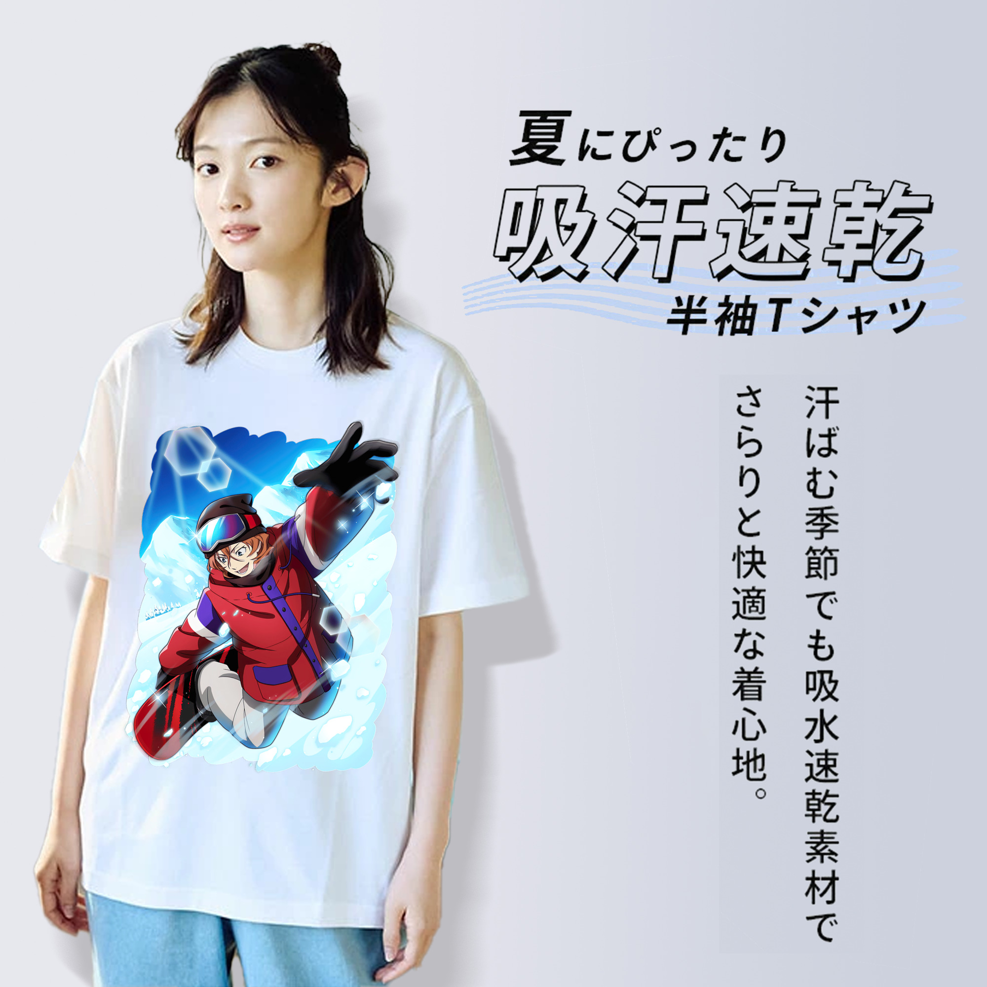 文豪ストレイドッグス Bungo Stray Dogs レディースカジュアルプリントTシャツ（綿100％）