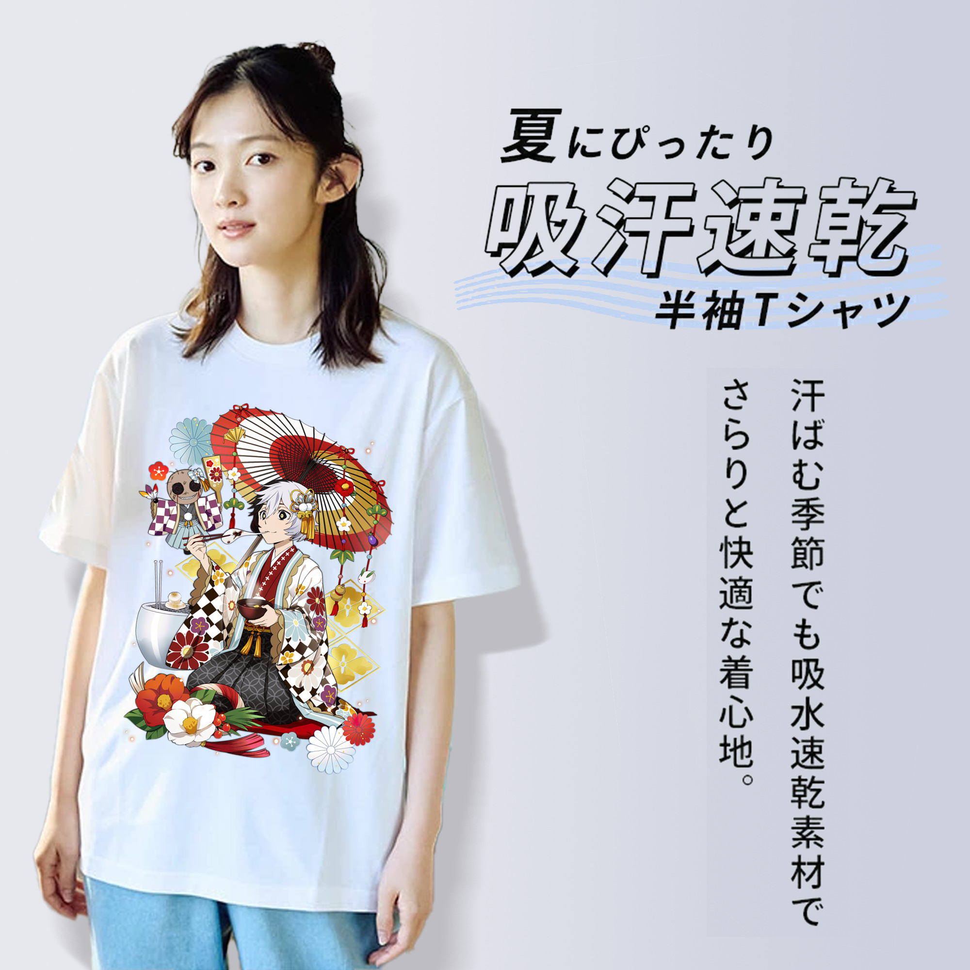 文豪ストレイドッグス Bungo Stray Dogs レディースカジュアルプリントTシャツ（綿100％）