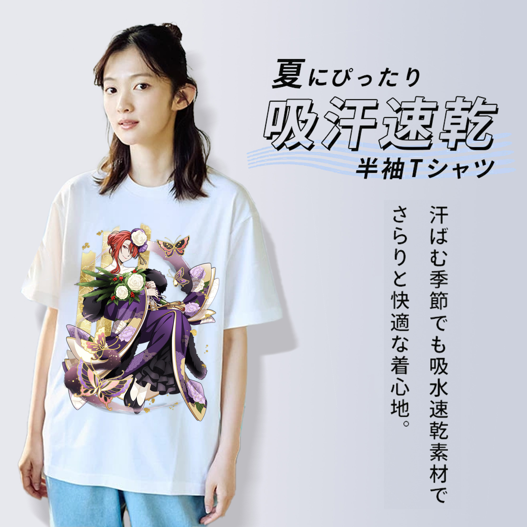文豪ストレイドッグス Bungo Stray Dogs レディースカジュアルプリントTシャツ（綿100％）